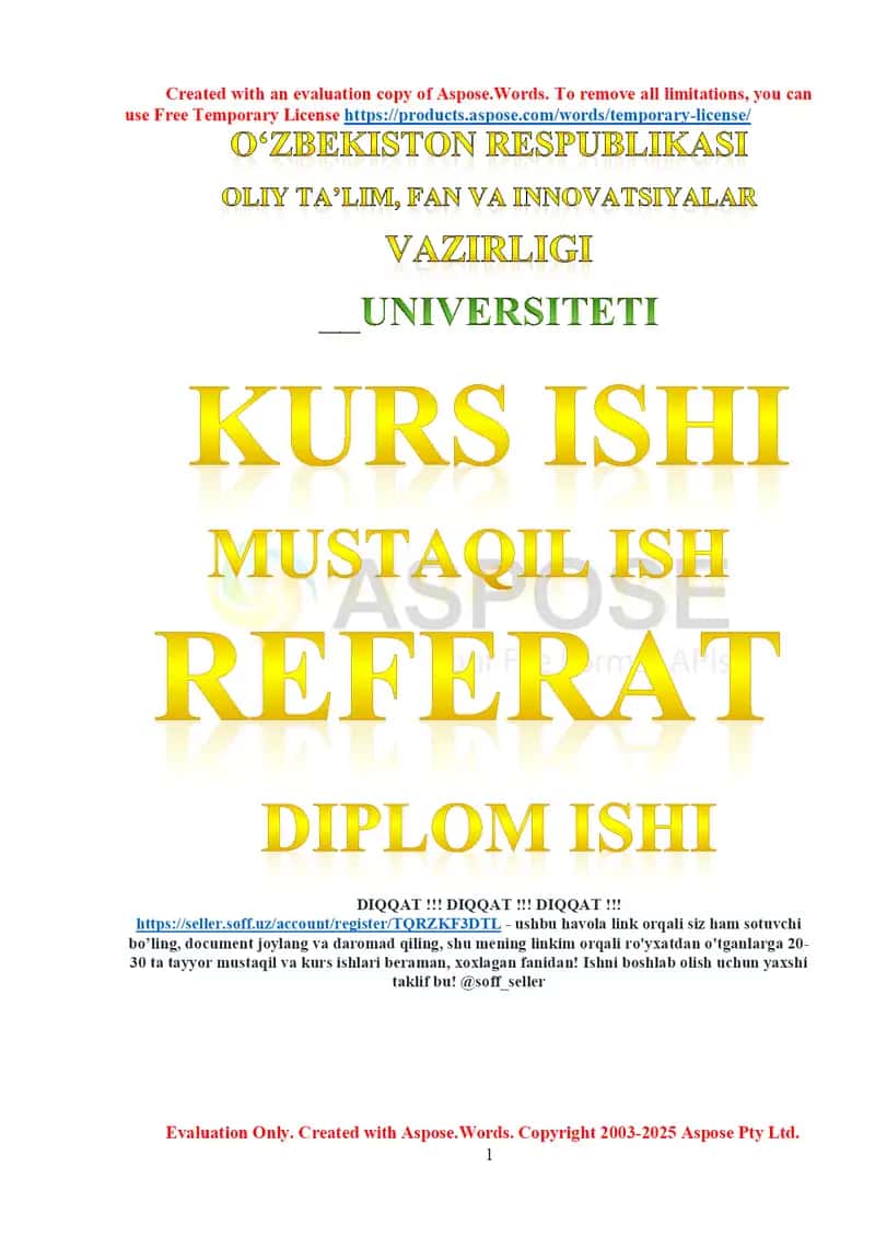 Quroq tikish texnikasi (aniq biron buyumni loyihalash va modellashtirish) – kurs ishi 1