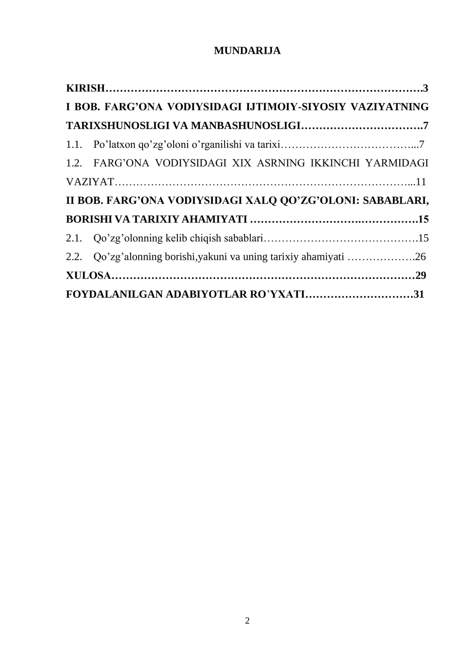 XIX asr oxiri va XXsr boshlarida Farg’ona vodiysidagi ijtimoiy-siyosiy vaziyat 1