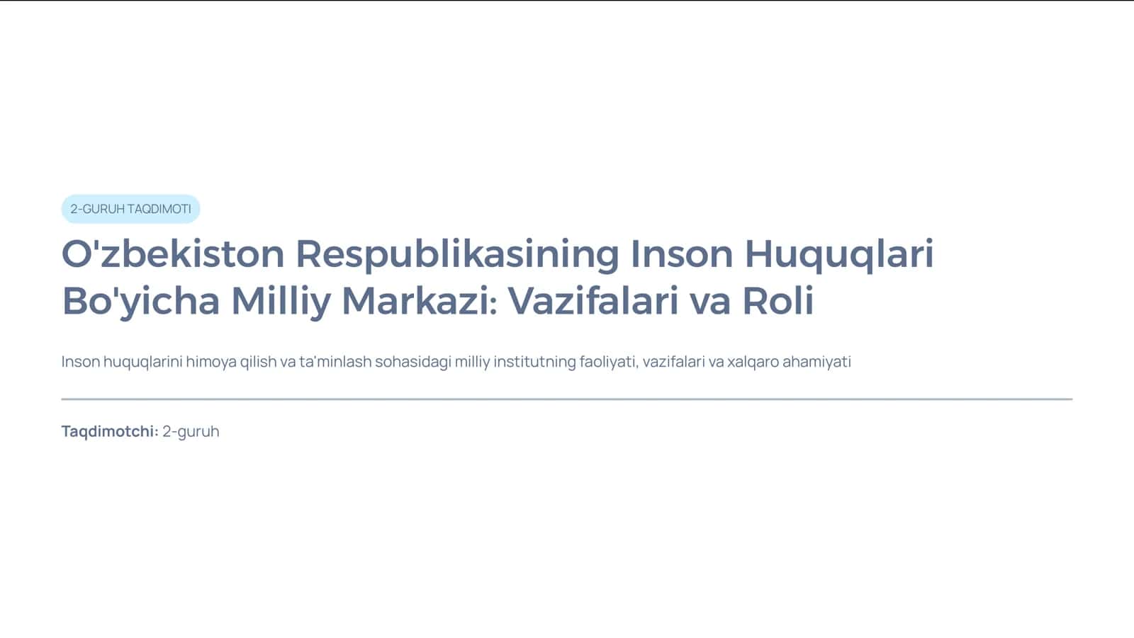 O'zbekiston Respublikasining Inson Huquqlari Bo'yicha Milliy Markazi: Vazifalari va Roli 1