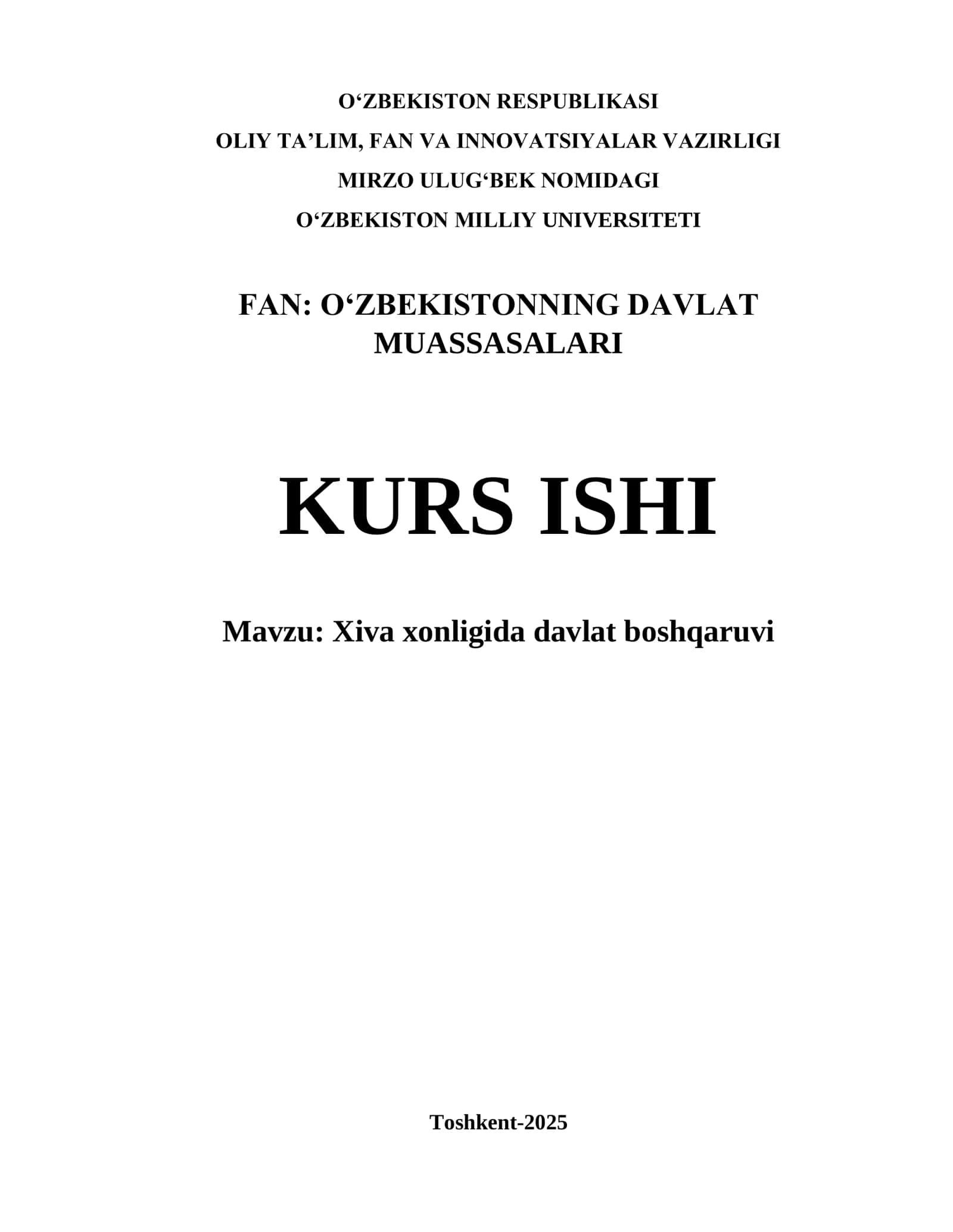 Xiva xonligida davlat boshqaruvi 1