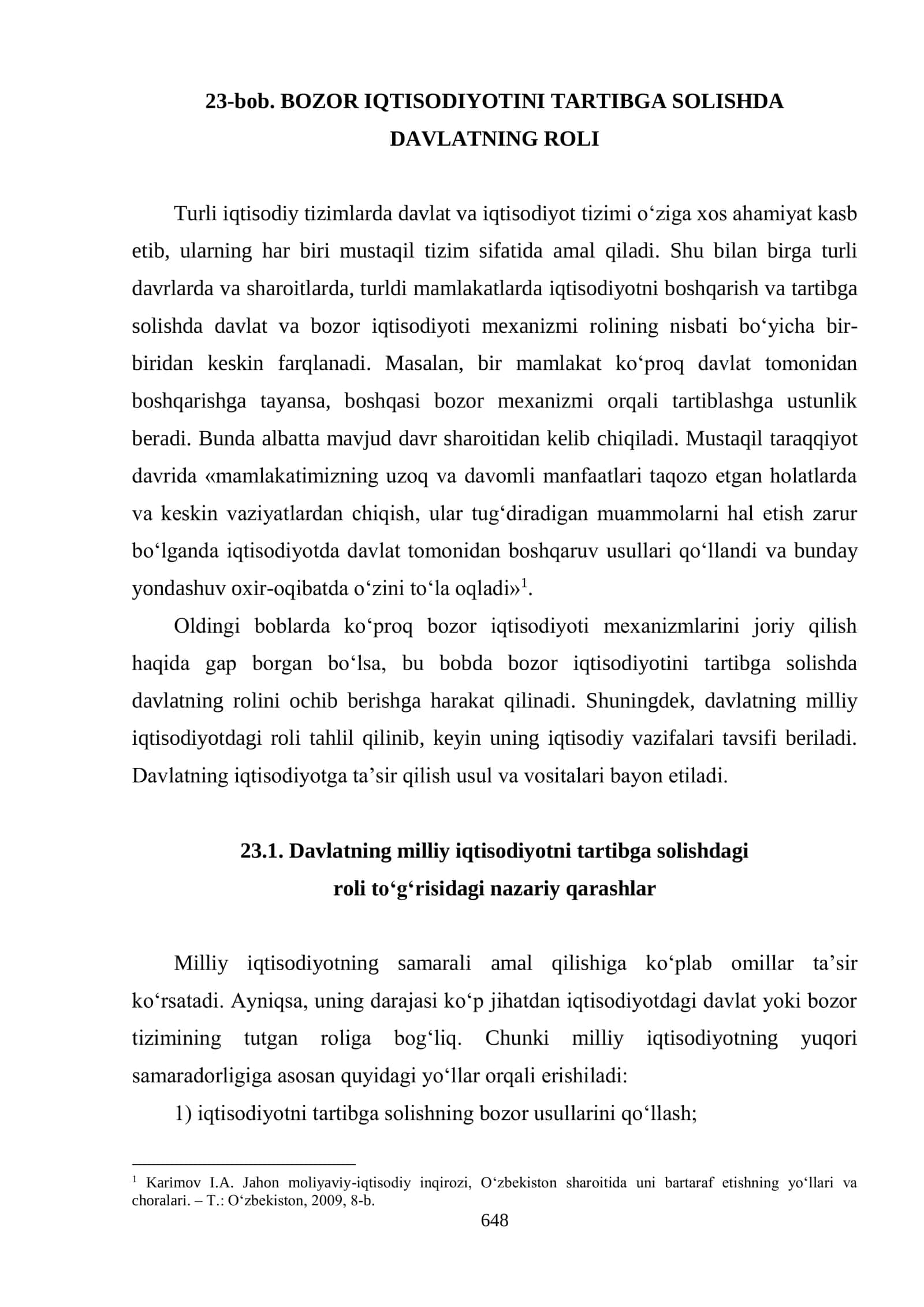 BOZOR IQTISODIYOTINI TARTIBGA SOLISHDA DAVLATNING ROLI 1