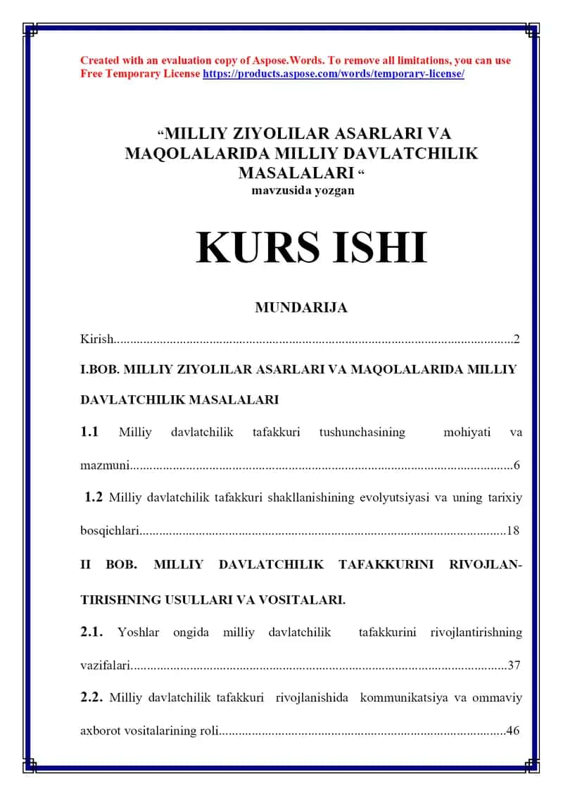 MILLIY ZIYOLILAR ASARLARI VA MAQOLALARIDA MILLIY DAVLATCHILIK MASALALARI 1