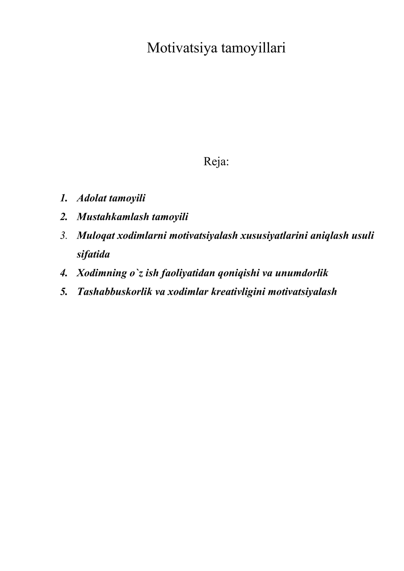 Motivatsiya tamoyillari 1