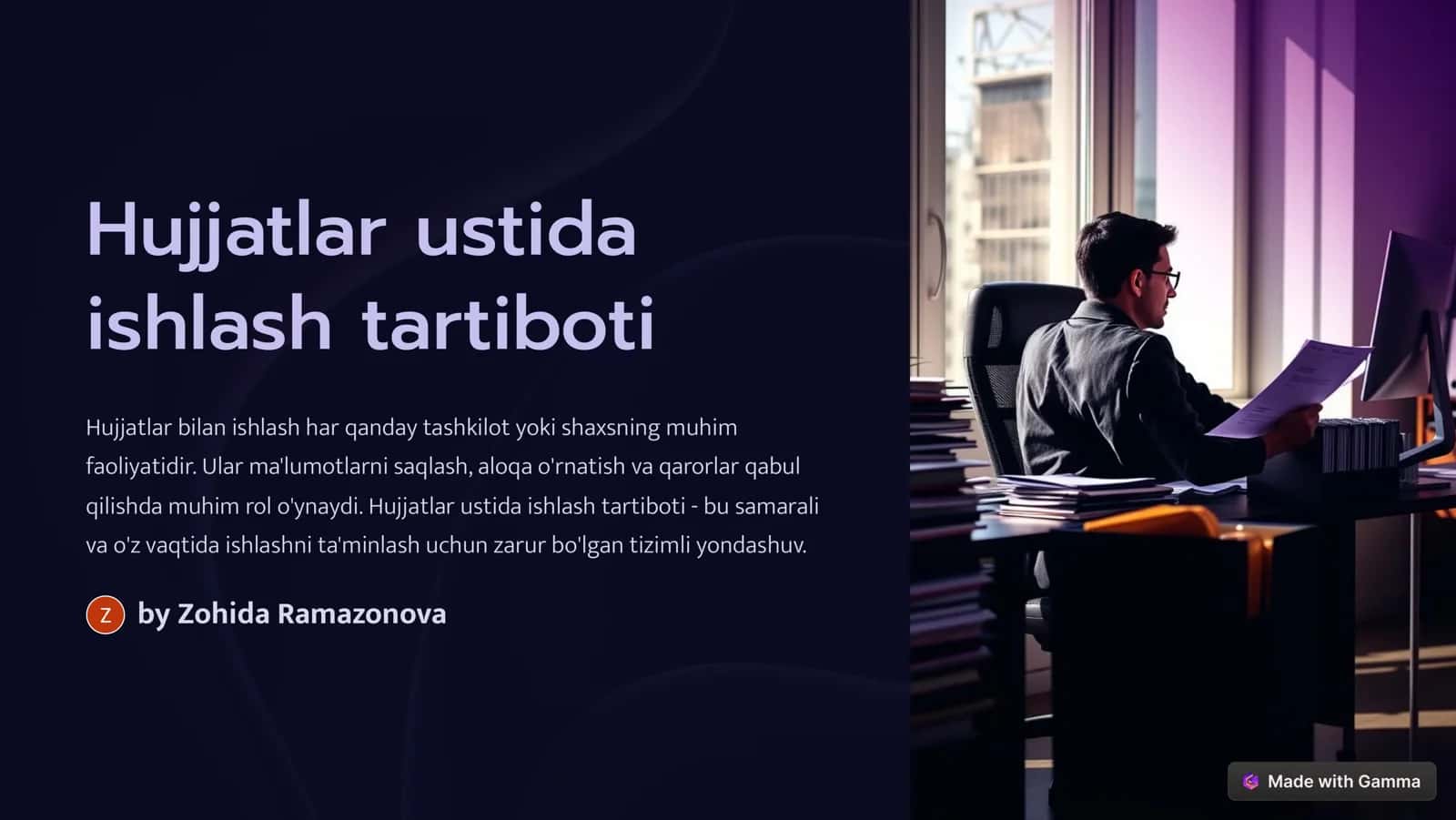 Hujjatlar ustida ishlash tartiboti 1