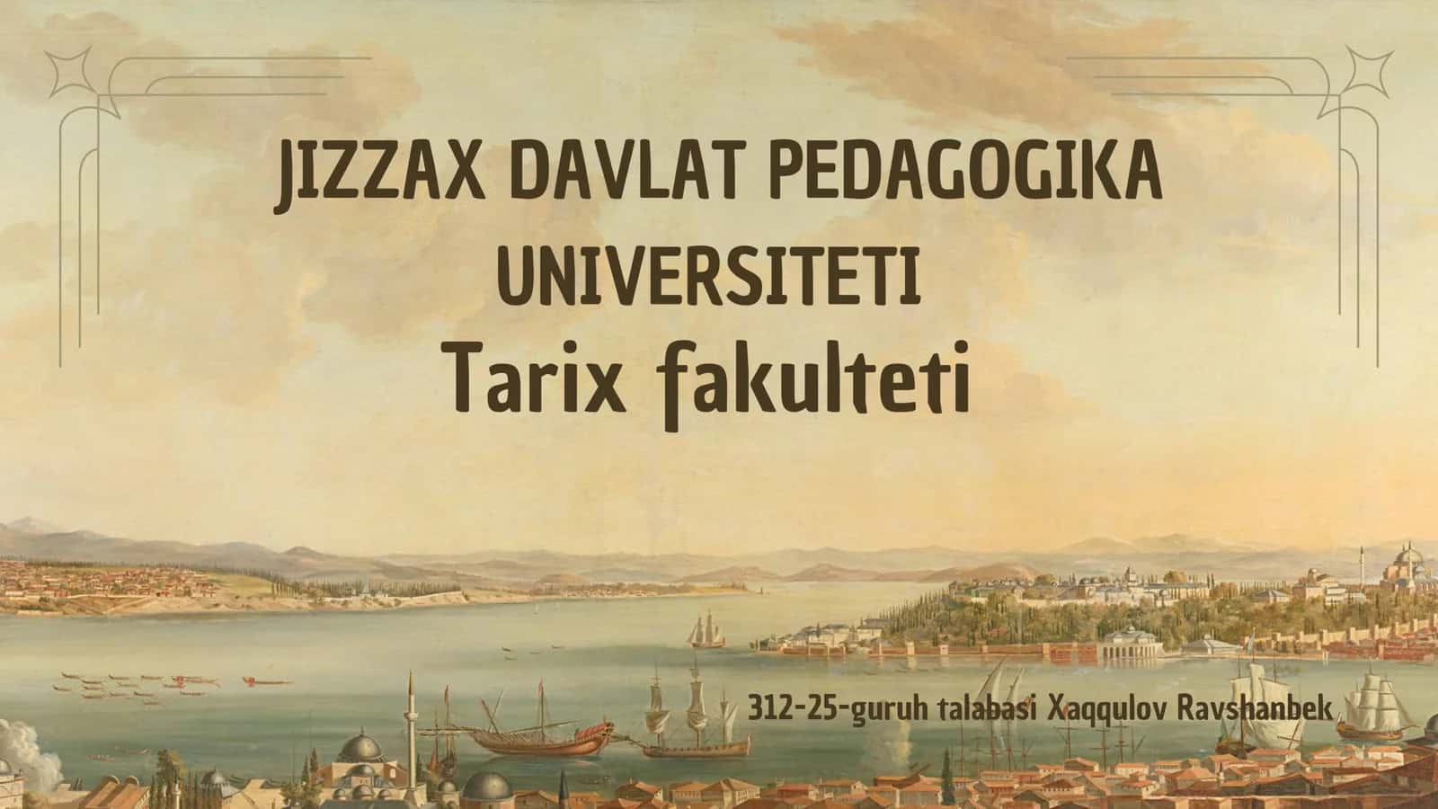 Meʼmorchilik va sanʼati rivojlanishining yangi bosqichi 1