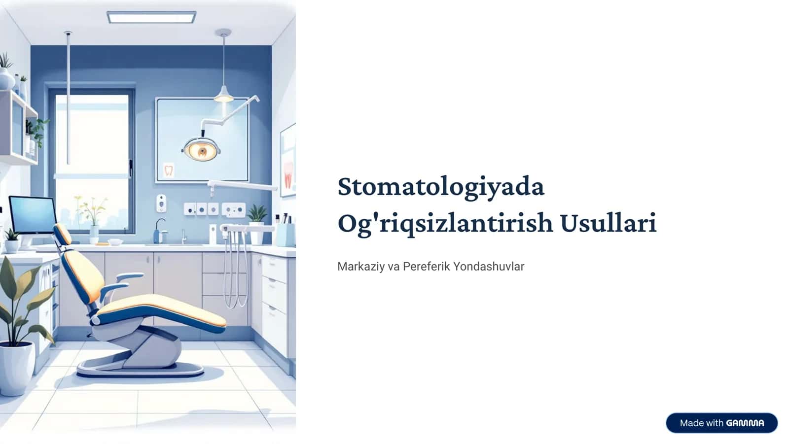 Stomatologiyada Og'riqsizlantirish Usullari 1
