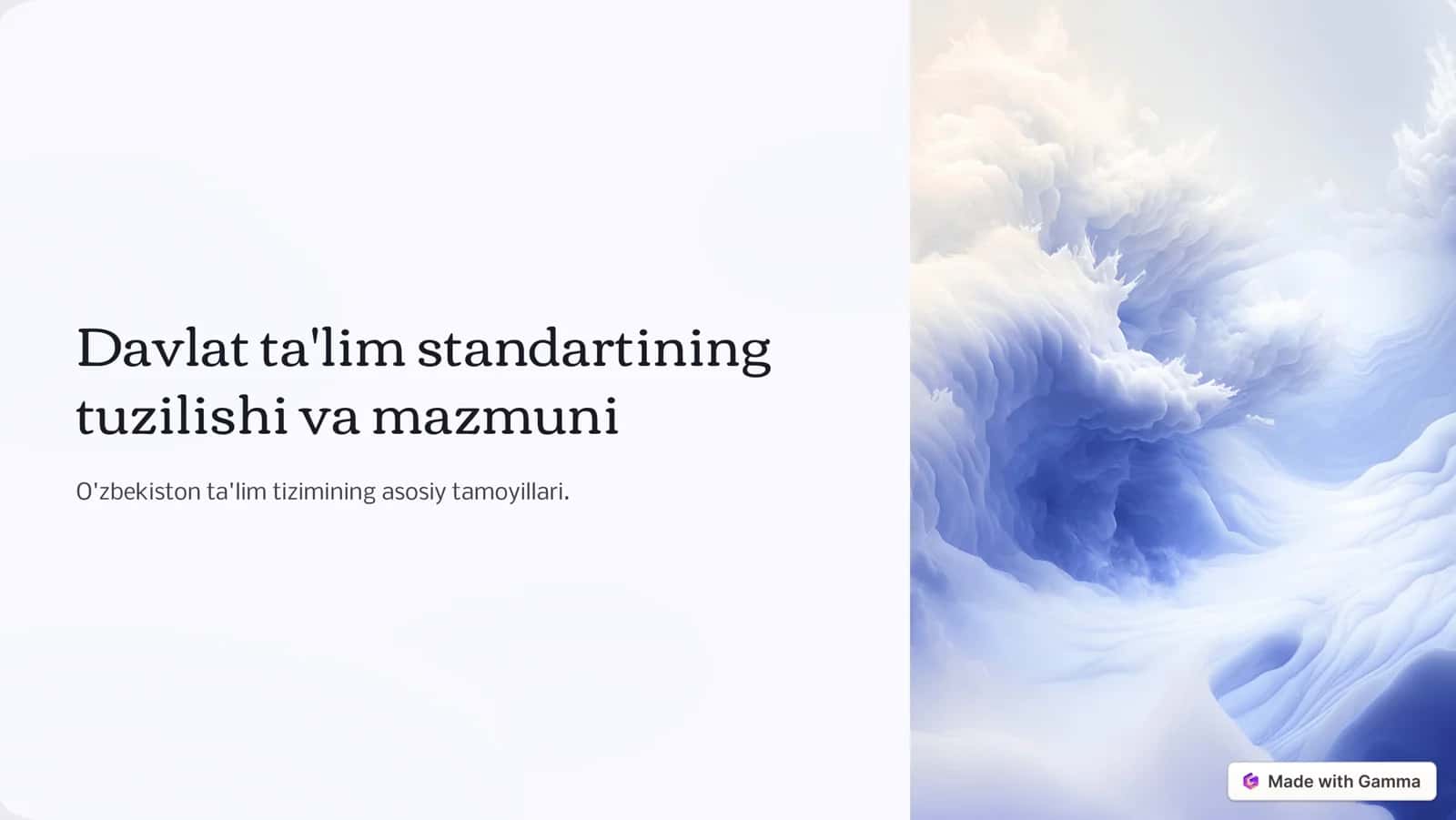 Ta'lim standartining tuzilishi va mazmuni 1