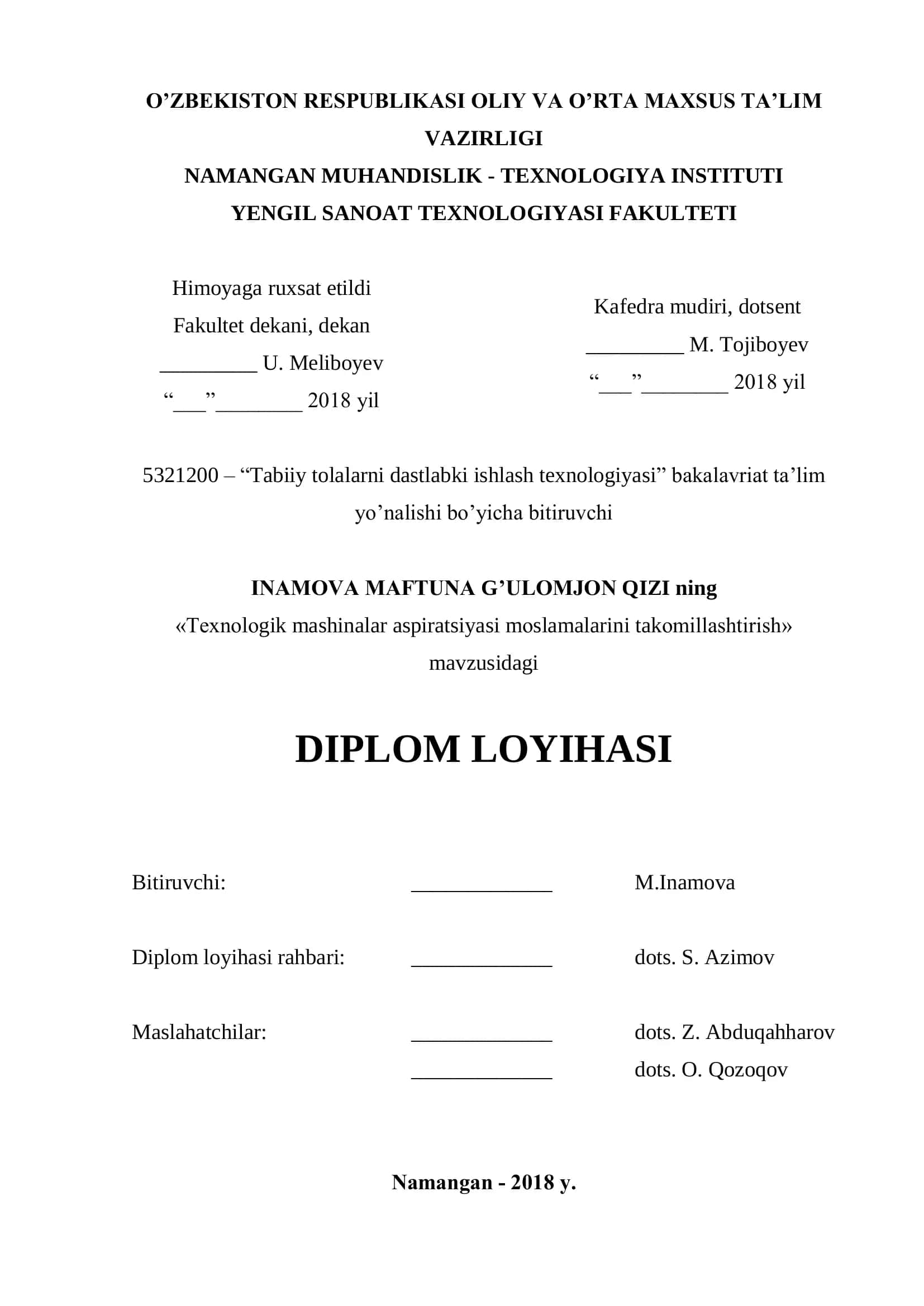 Texnоlоgik mashinalar aspiratsiyasi mоslamalarini takоmillashtirish 1