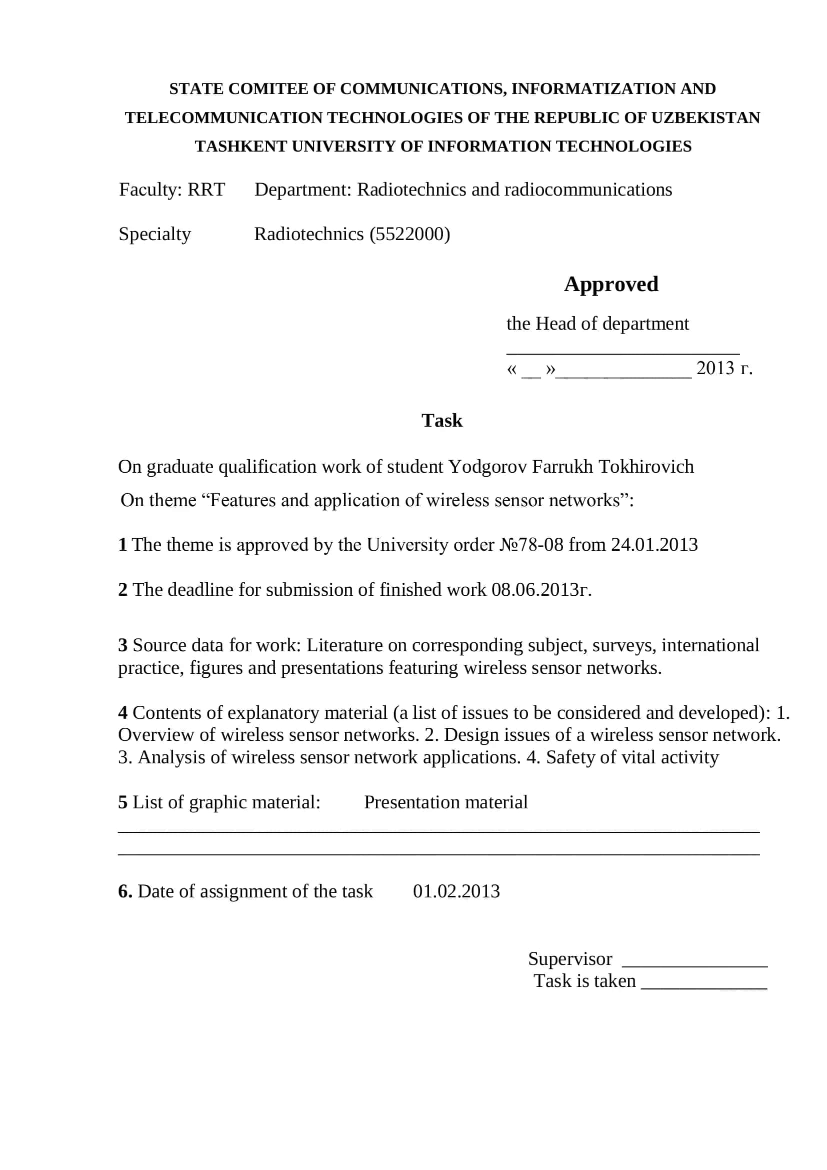 Features and Application of Wireless Sensor Networks 1