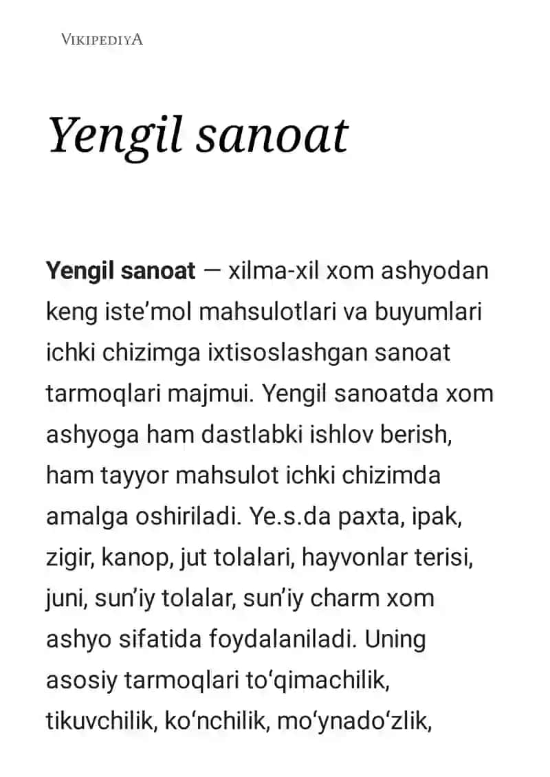 Yengil sanoat 1