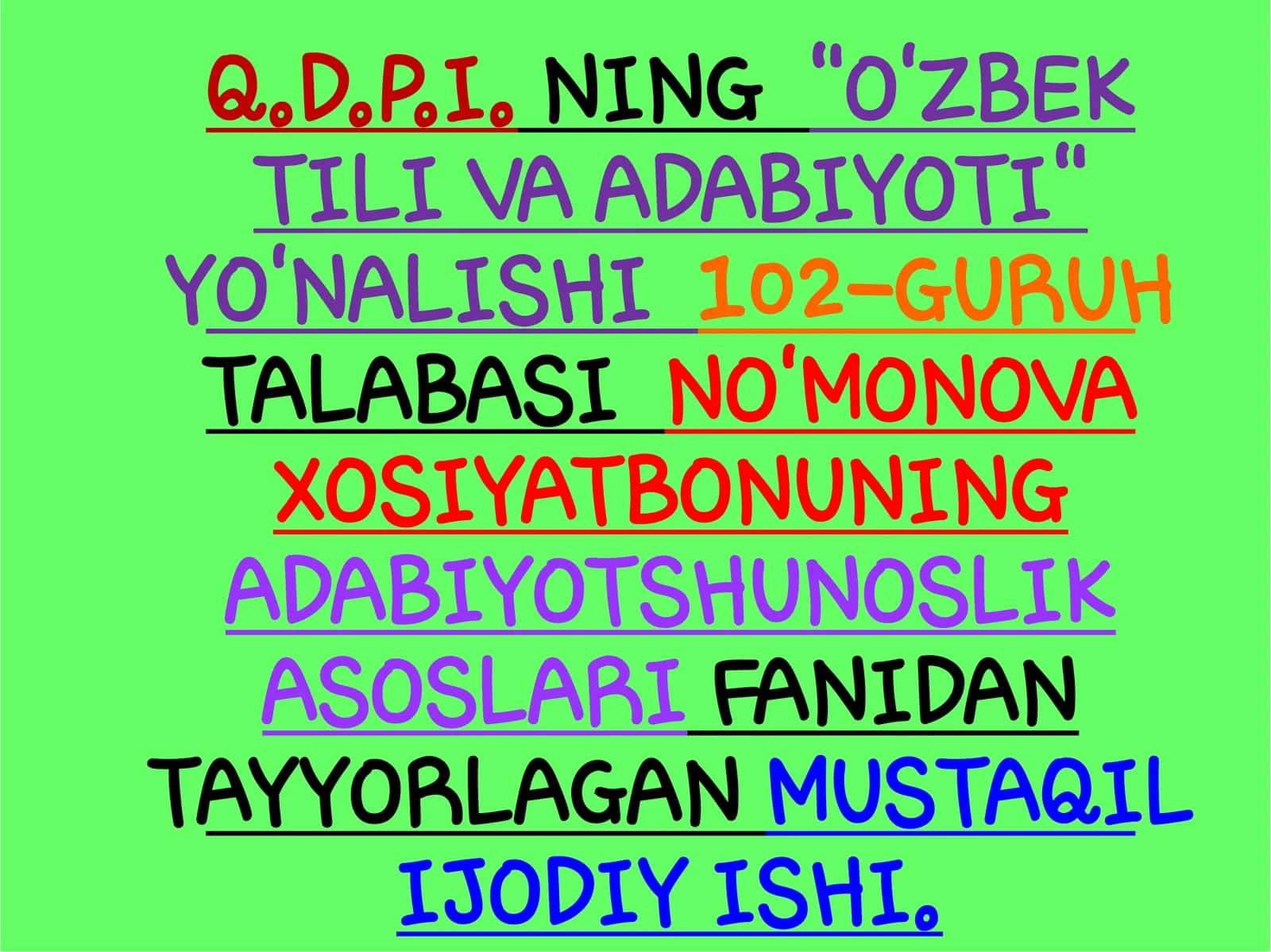O'zbek tili va adabiyoti 1