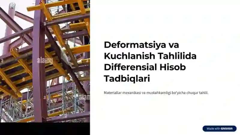 Deformatsiya va Kuchlanish Tahlilida Differensial Hisob Tadbiqlari
