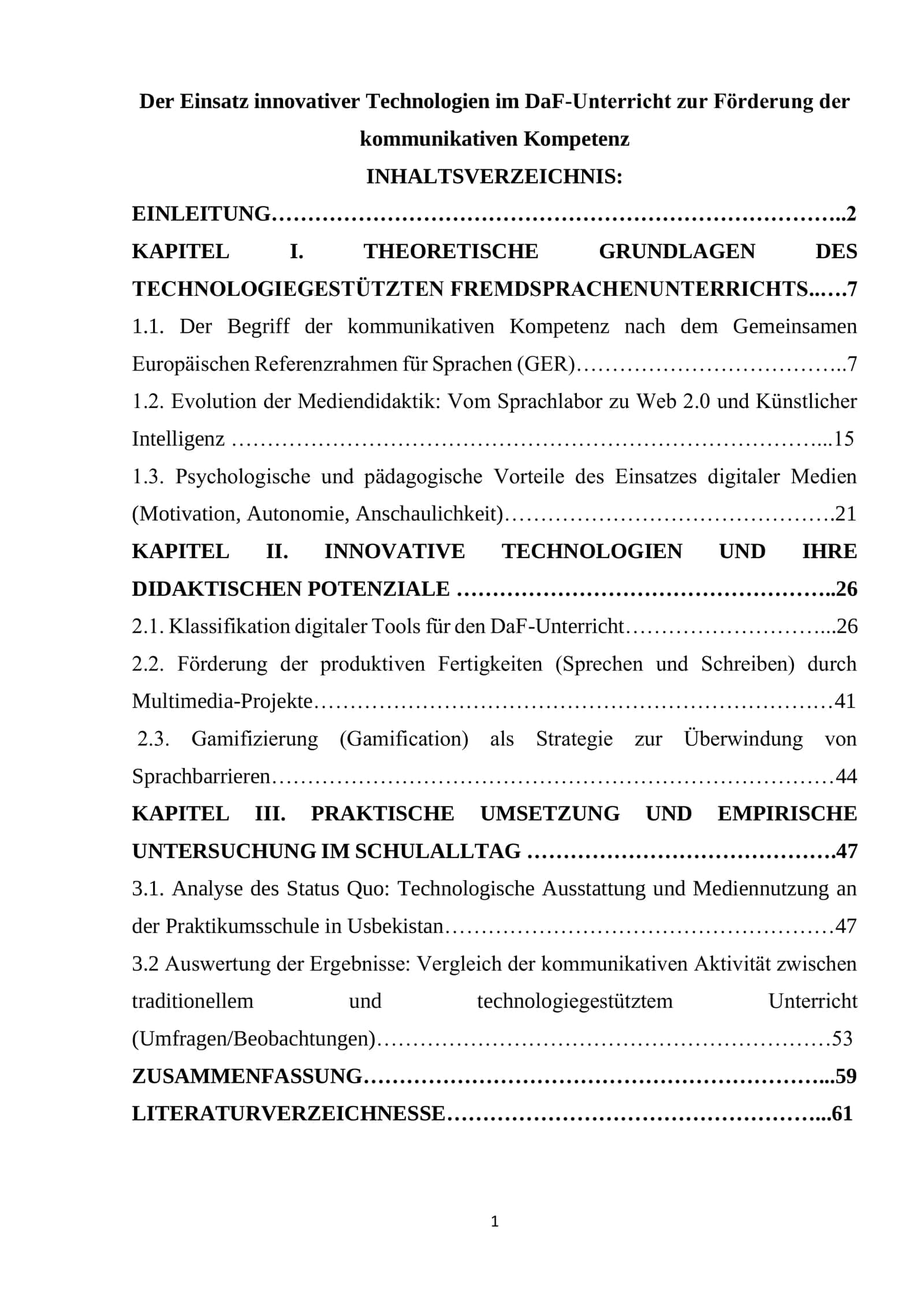 Der Einsatz innovativer Technologien im DaF-Unterricht zur Förderung der kommunikativen Kompetenz 1