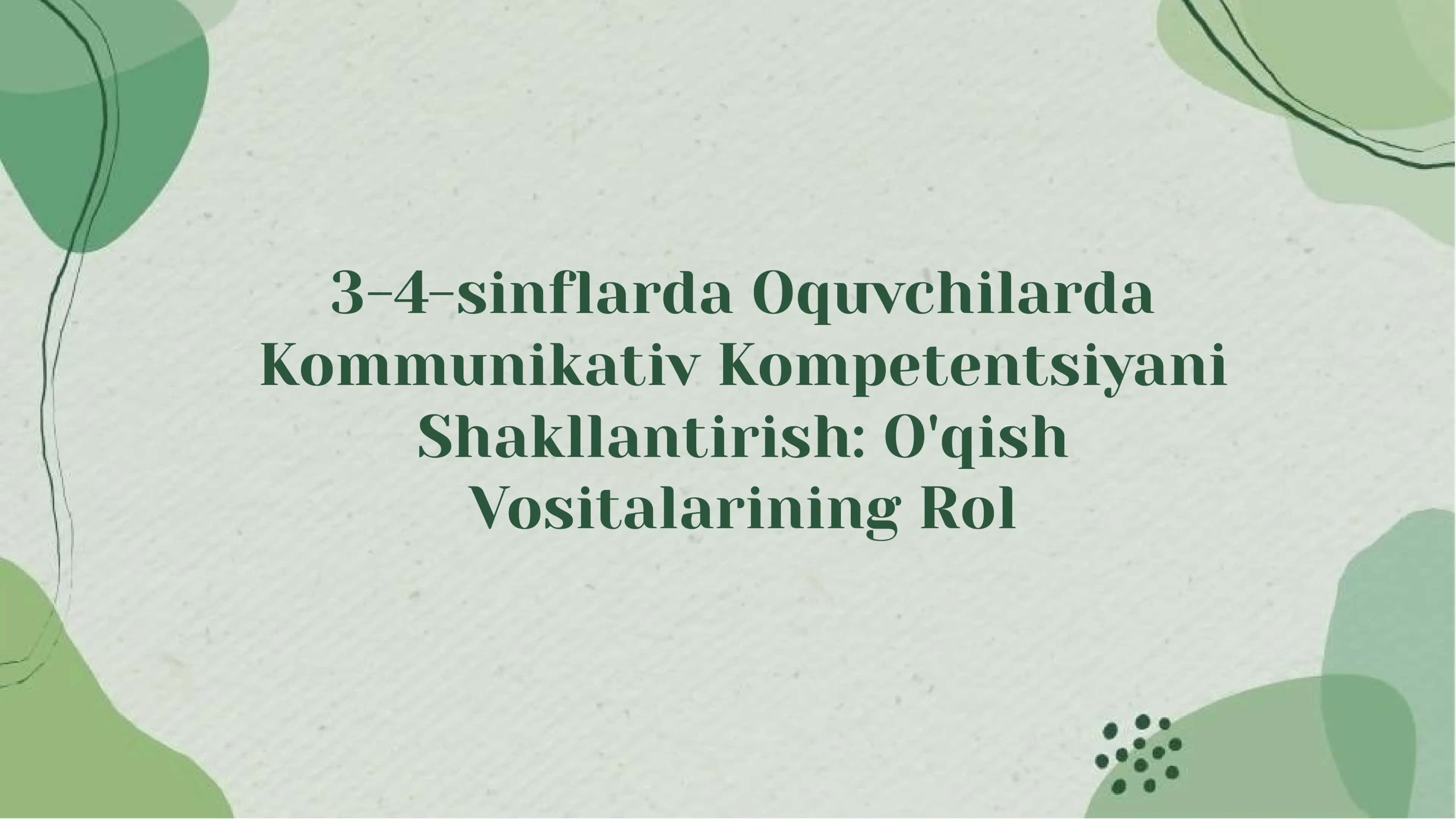 O'qish Vositalari 1
