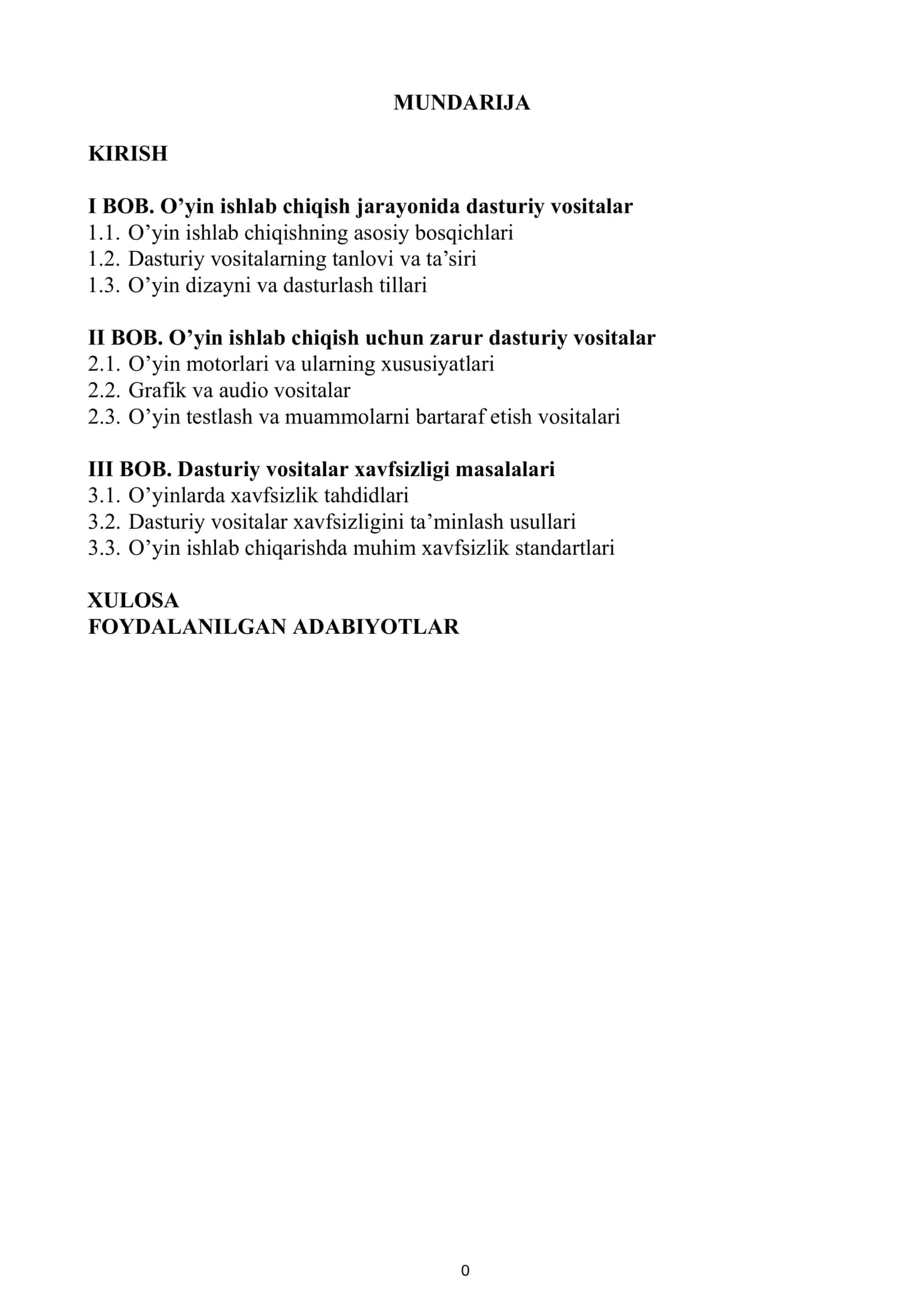 O’yin ishlab chiqishning asosiy bosqichlari 1