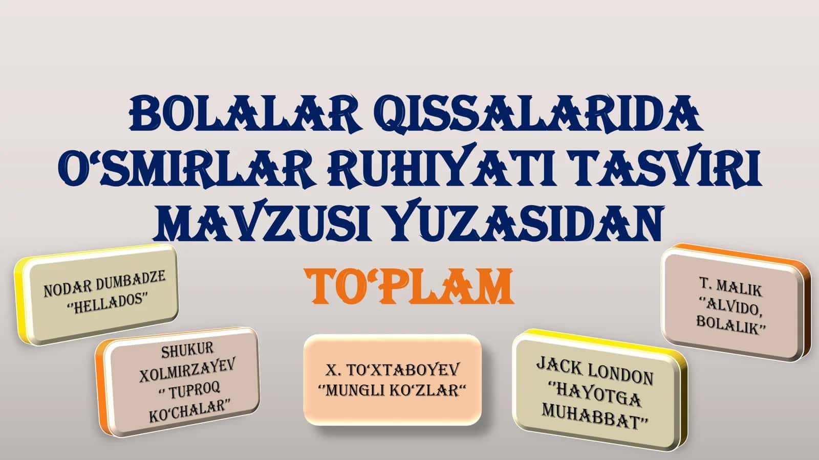 Bolalar qissalarida o‘smirlar ruhiyati tasviri mavzusi yuzasidan to‘plam 1