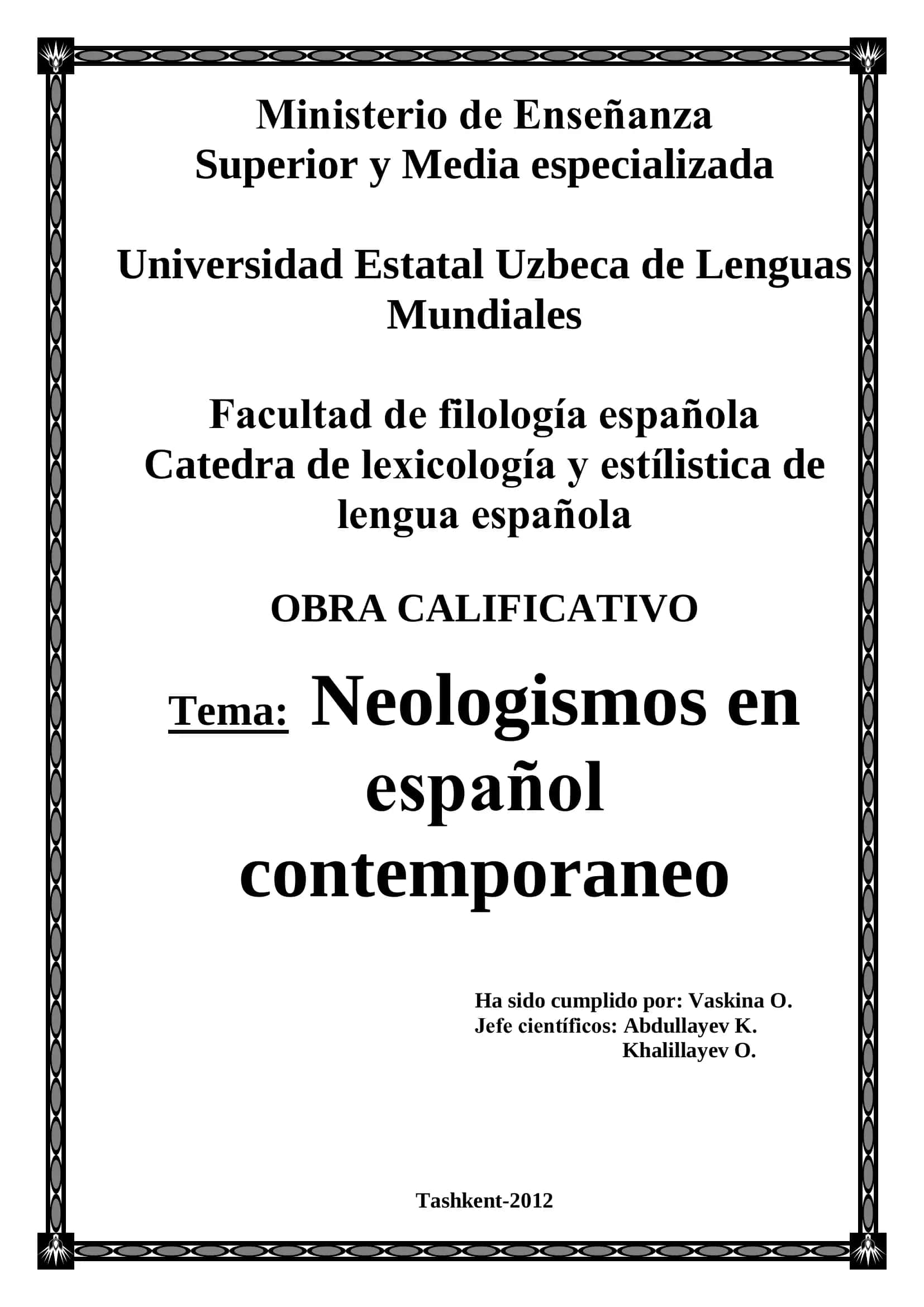 Neologismos en español contemporaneo 1