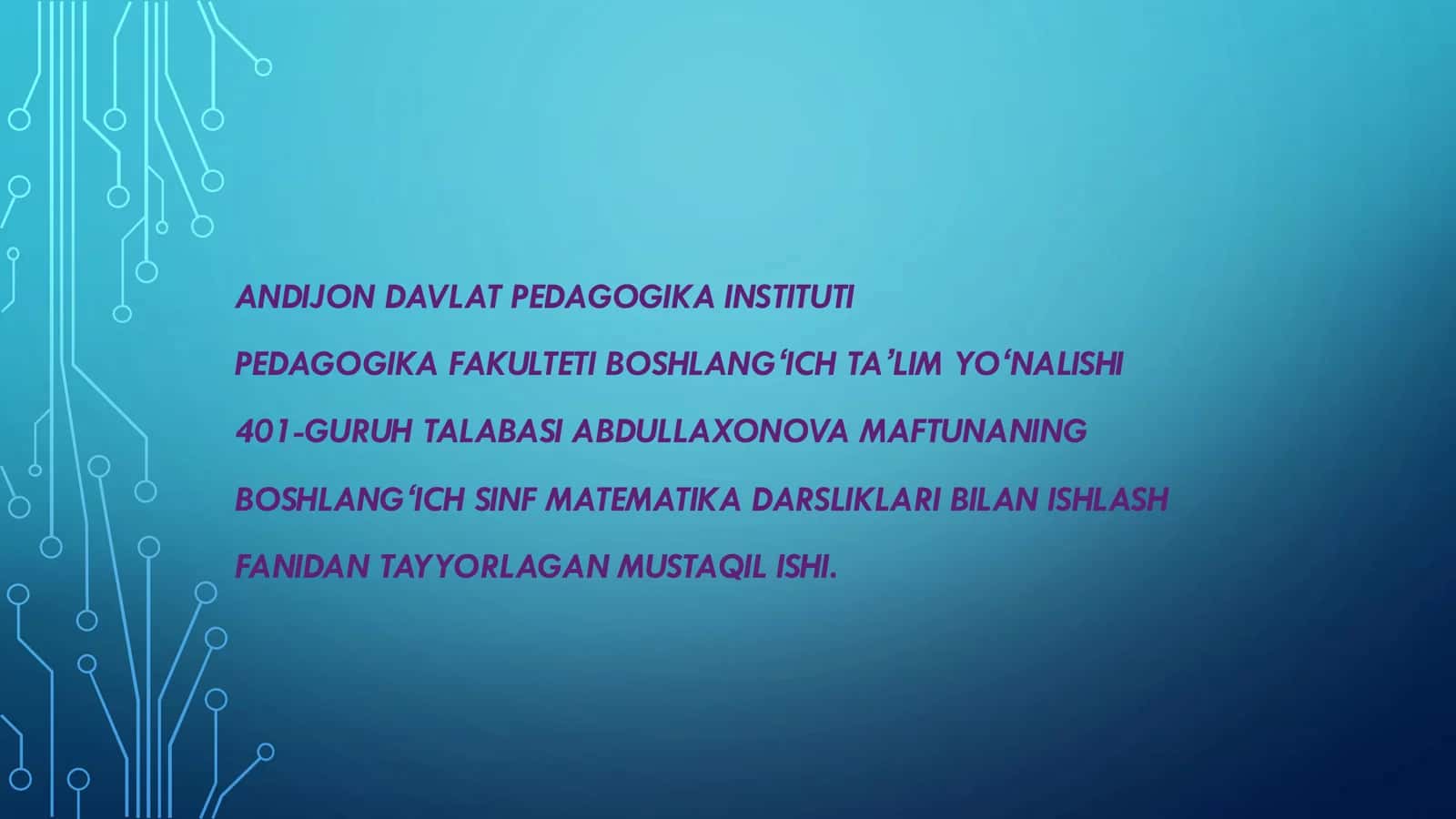 Boshlangʻich sinf matematika darsliklari 1
