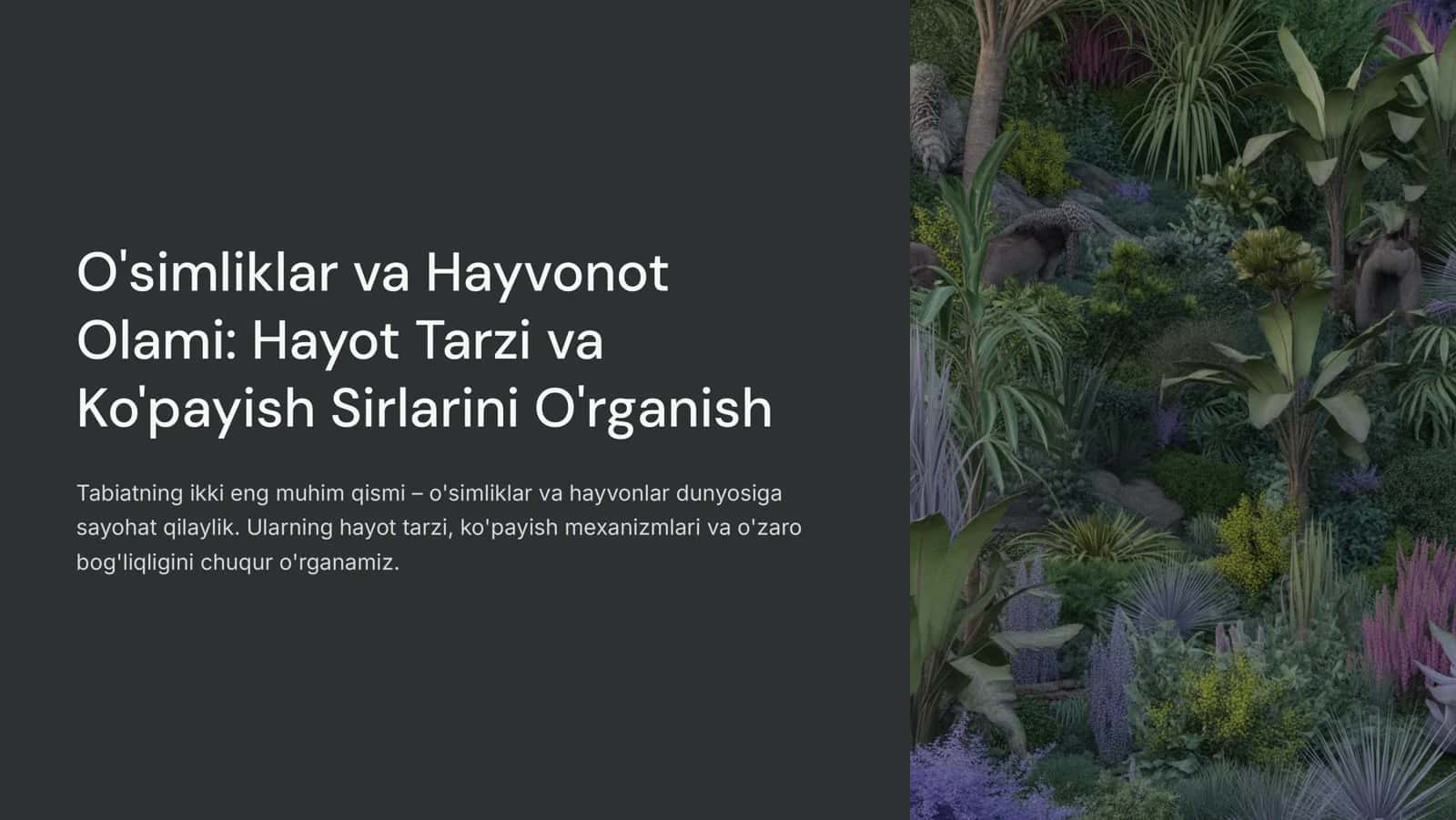 O'simliklar va Hayvonot 1