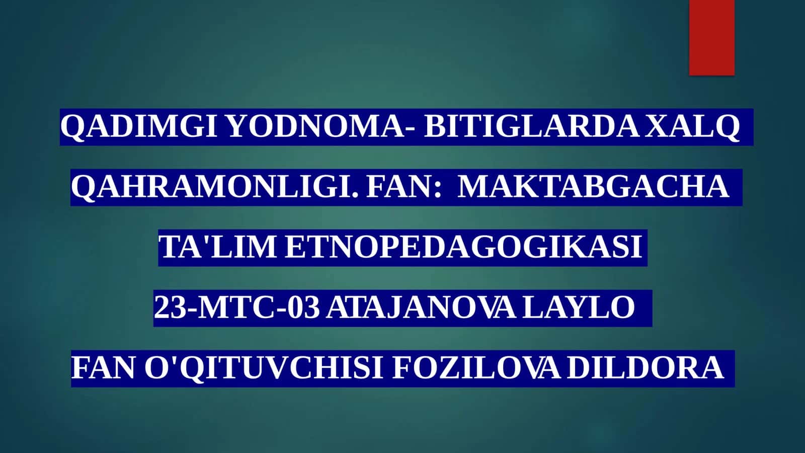 QADIMGI YODNOMA- BITIGLARDAXALQ QAHRAMONLIGI 1