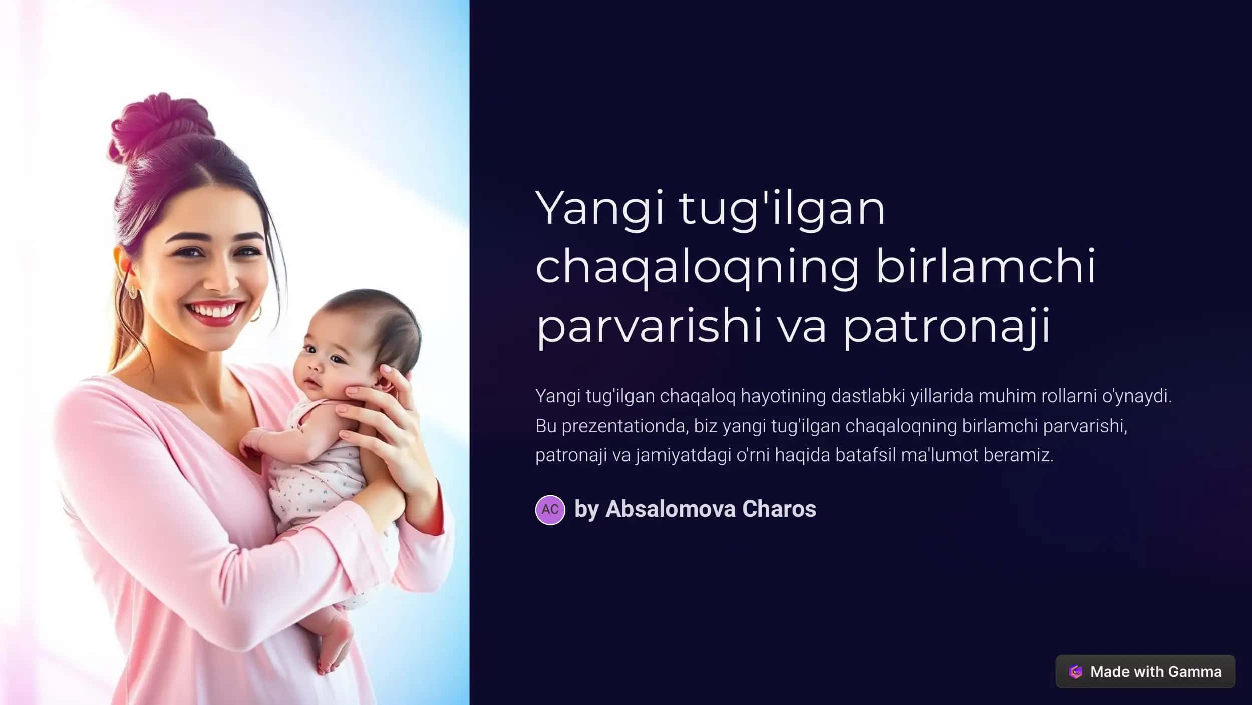 Yangi tug'ilgan chaqaloq biologiyasi 1