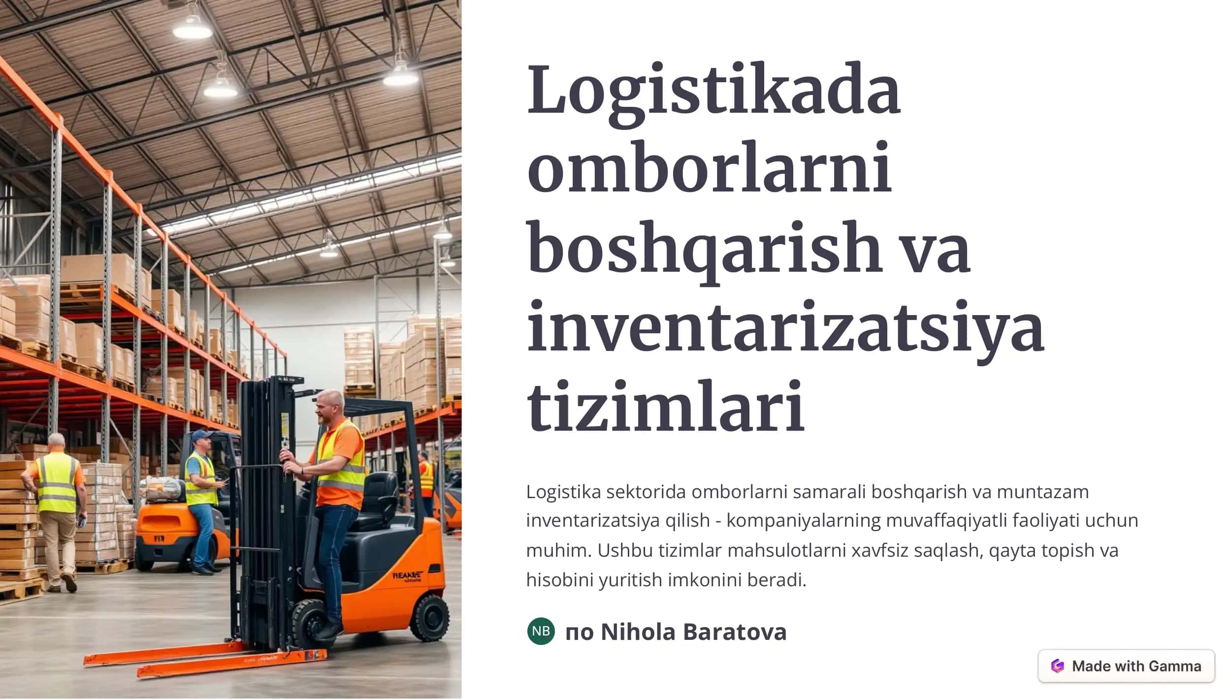Logistikada Omborlarni Boshqarish va Inventarizatsiya Tizimlari 1