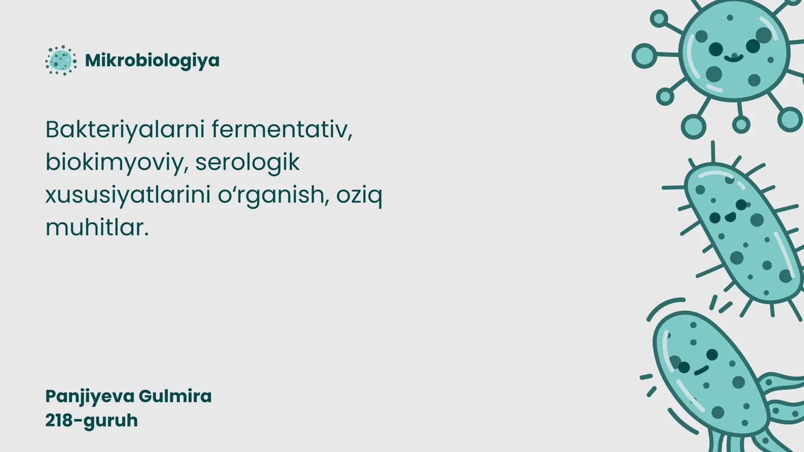 Bakteriyalarni fermentativ, biokimyoviy, serologik xususiyatlarini oʻrganish, oziq muhitlar 1