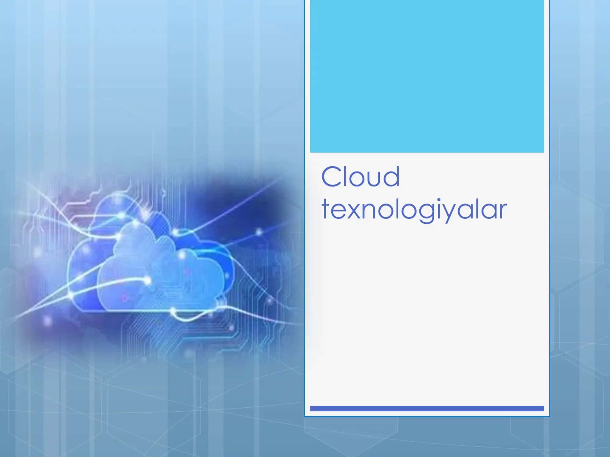 Cloud texnologiyalar 1