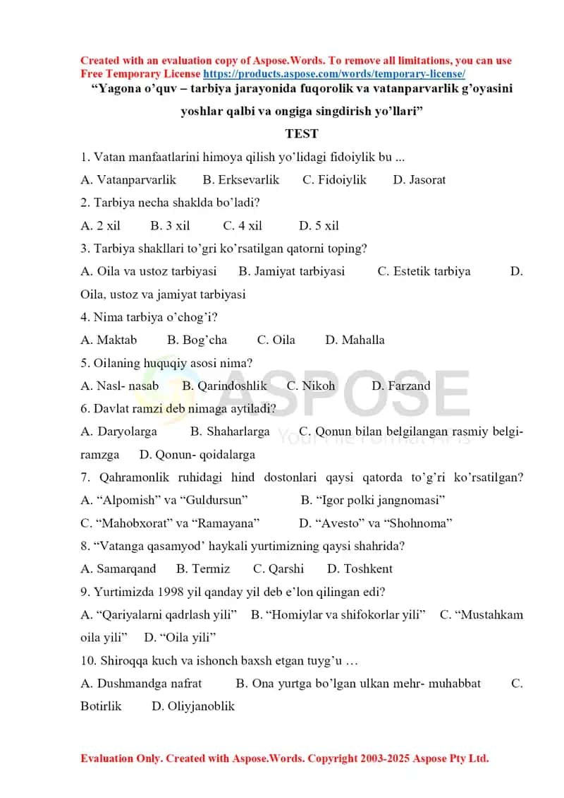 TEST pedagogika 1