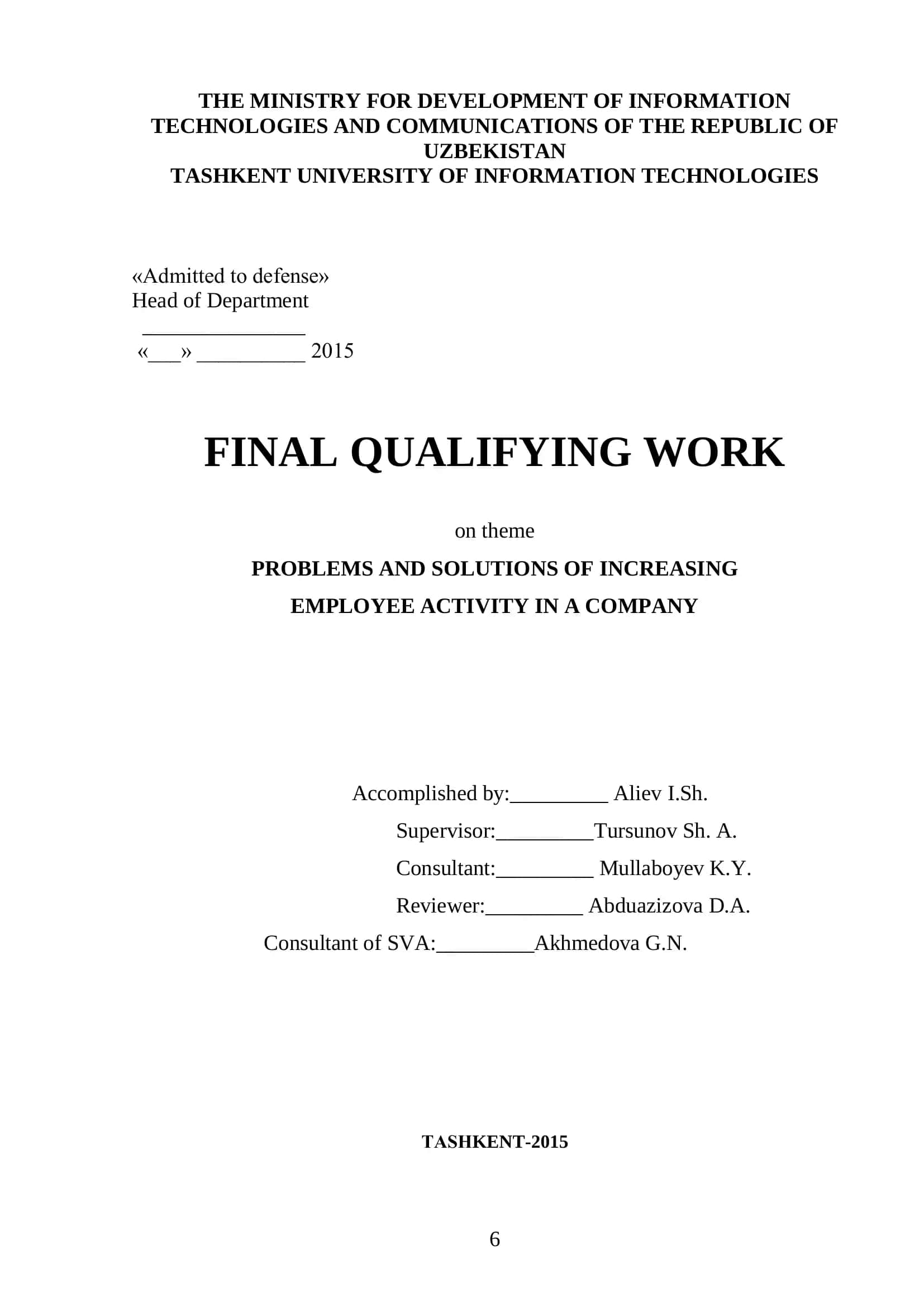 Problems and Solutions of Increasing Employee Activity in a Company 1