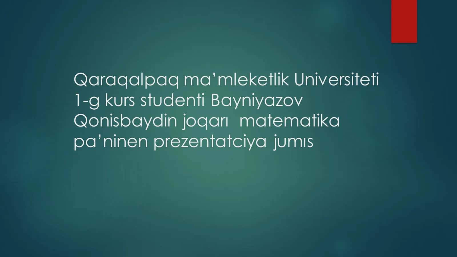 Qonisbaydin joqarı matematika 1