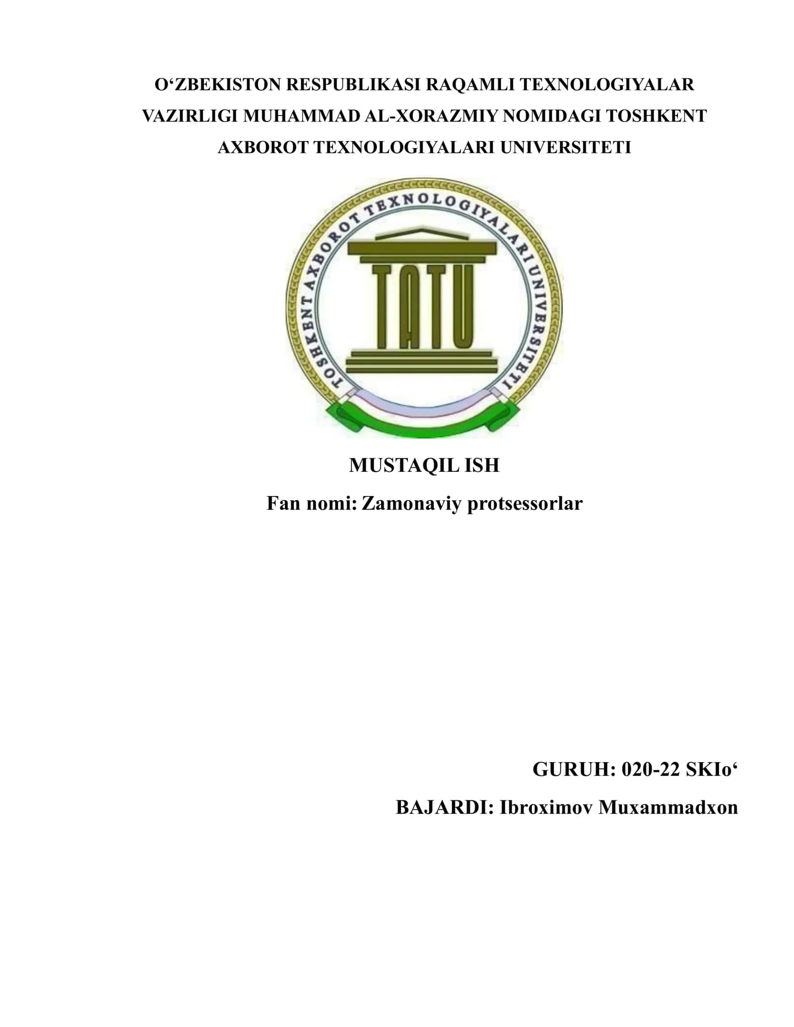 Zamonaviy protsessorlar 1