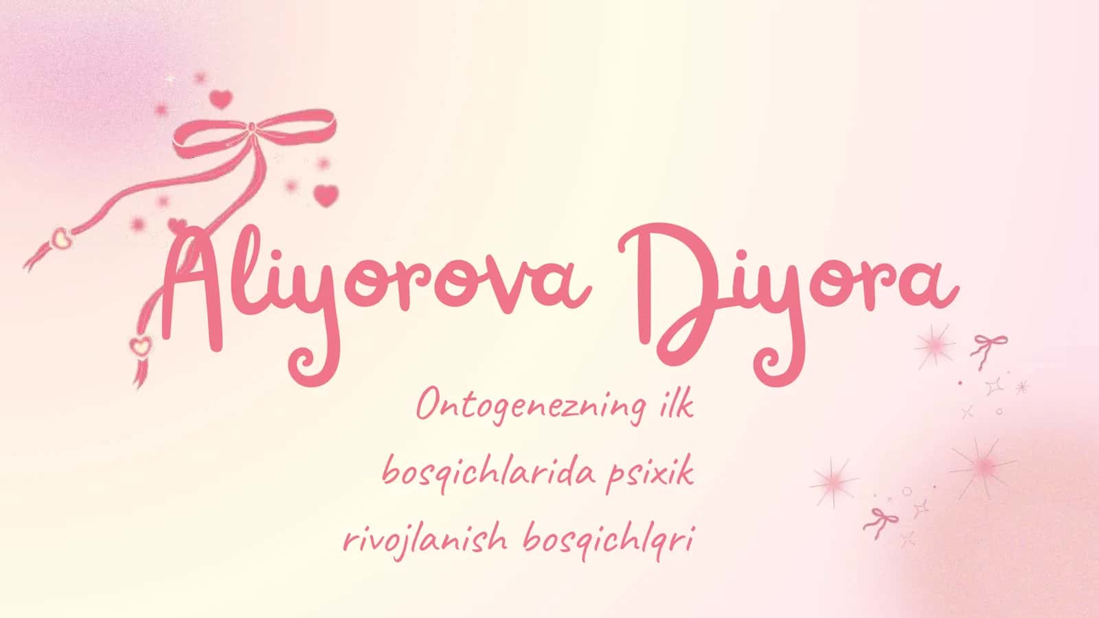 Ontogenezning ilk bosqichlarida psixik rivojlanish bosqichlqri 1