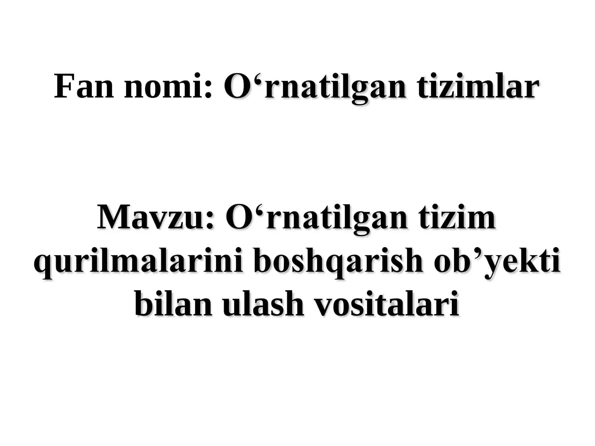 O‘rnatilgan tizimlar 1