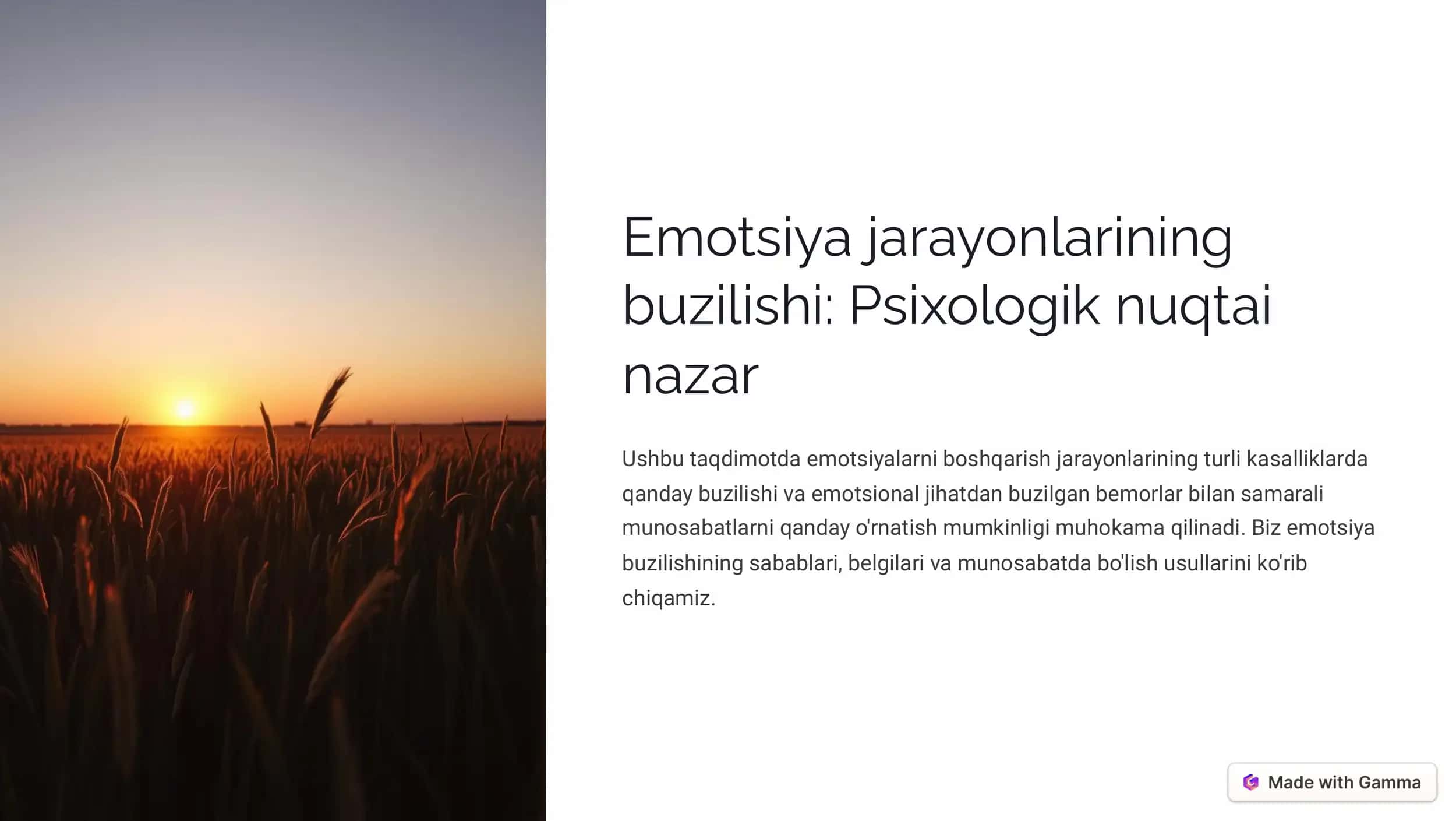 Emotsiya jarayonlarining buzilishi: Psixologik nuqtai nazar 1