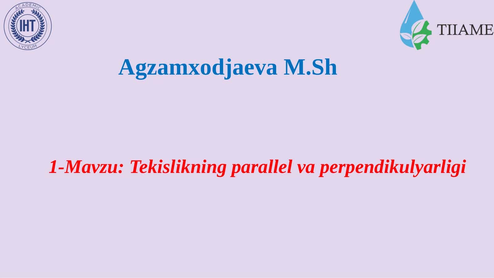 Tekislikning parallel va perpendikulyarligi 1