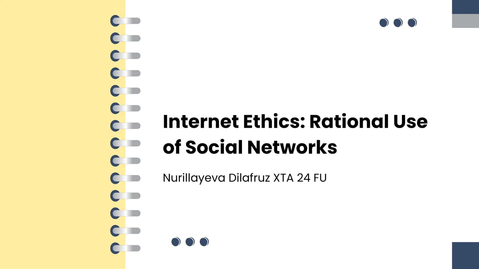 Internet Ethics: Rational Use of Social Networks 1