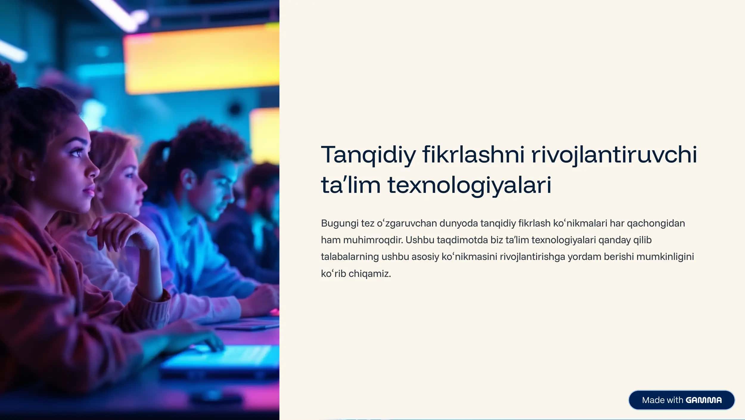 Tanqidiy fikrlashni rivojlantiruvchi ta¾lim texnologiyalari 1