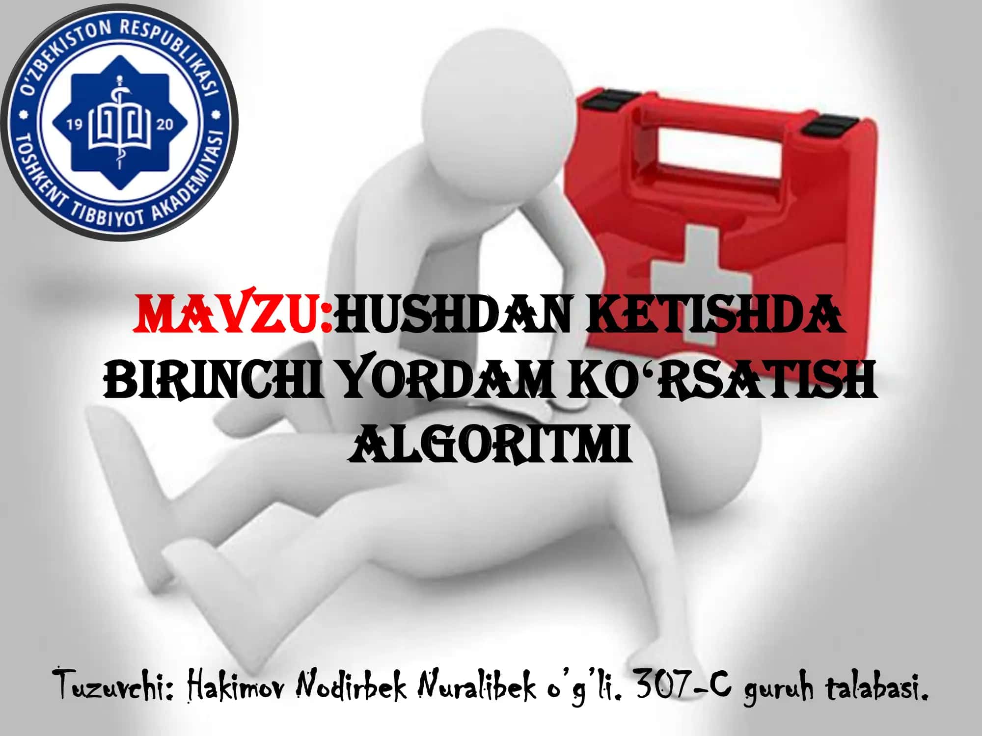 Hushdan ketishda birinchi yordam koʻrsatish algoritmi 1