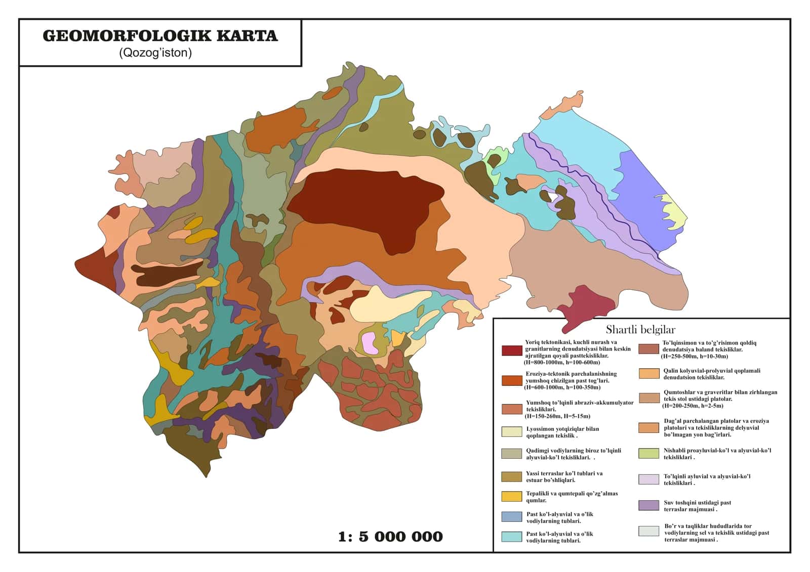 GEOMORFOLOGIK KARTA (Qozog’iston) 1