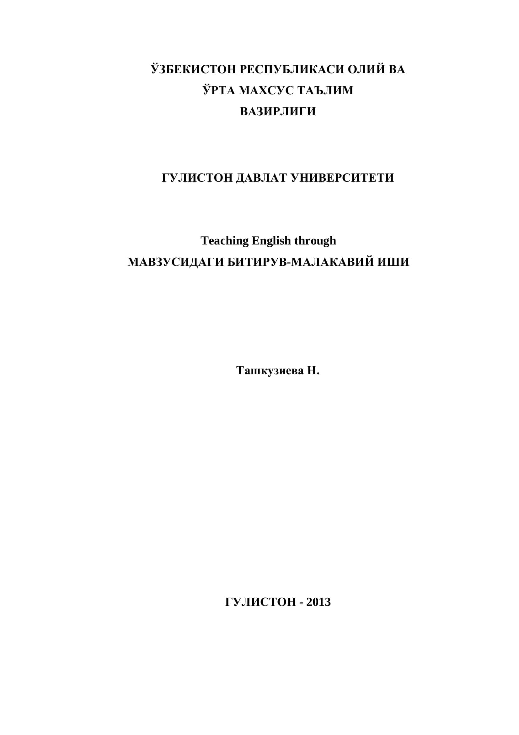 Teaching English through 1