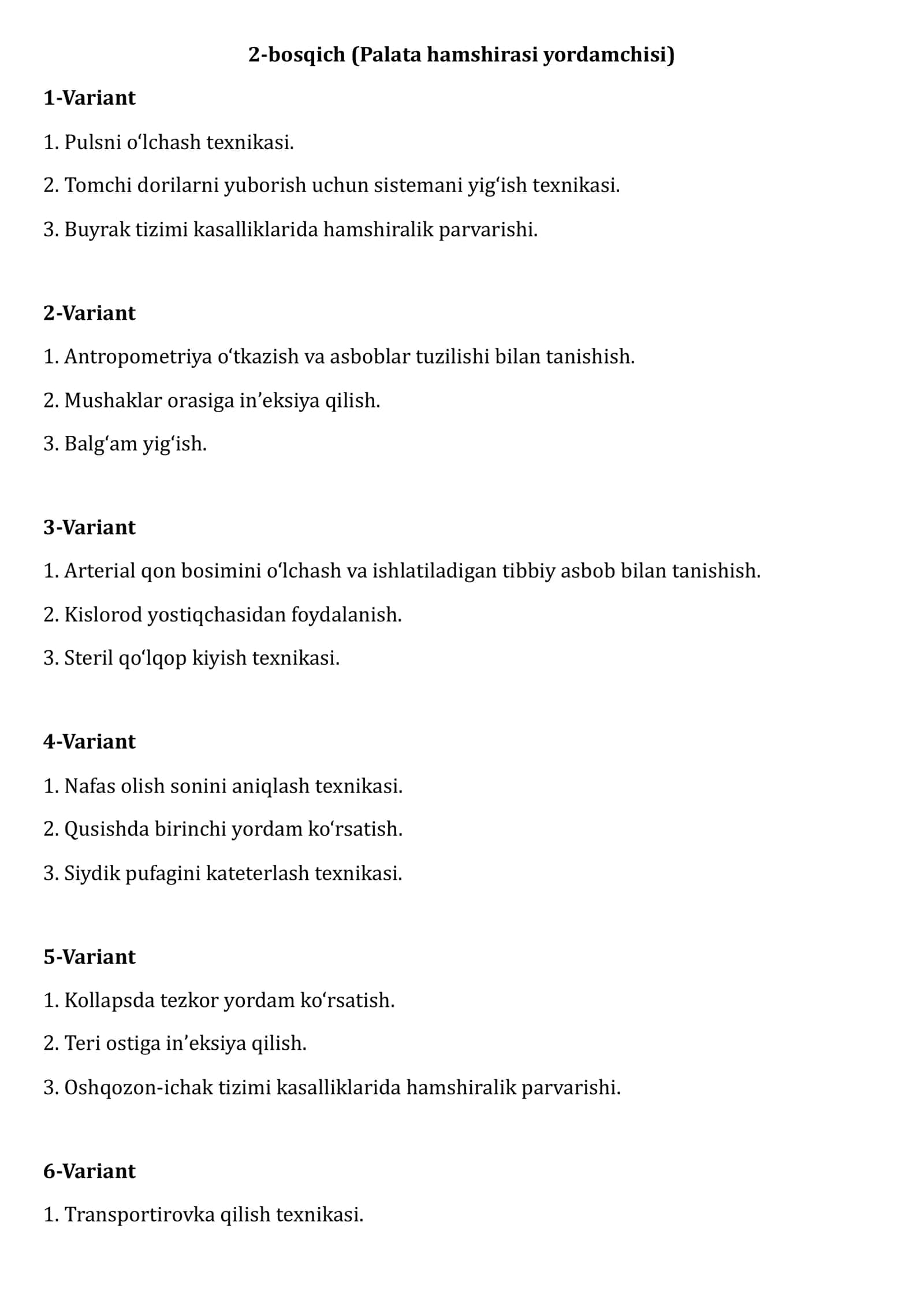 2-bosqich (Palata hamshirasi yordamchisi) 1