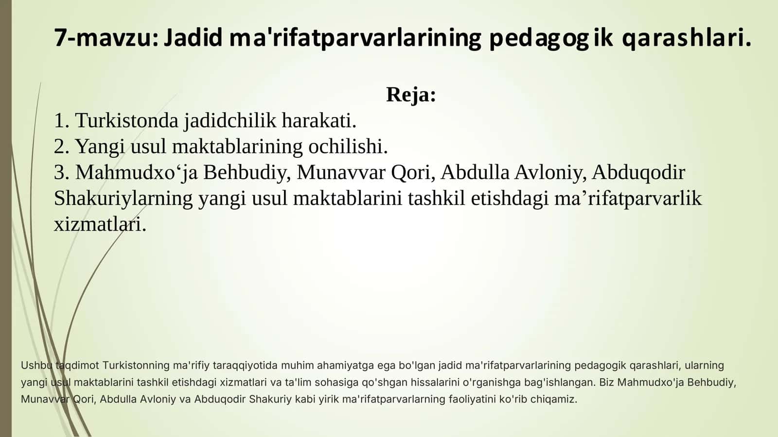 Jadid ma'rifatparvarlarining pedagogik qarashlari 1
