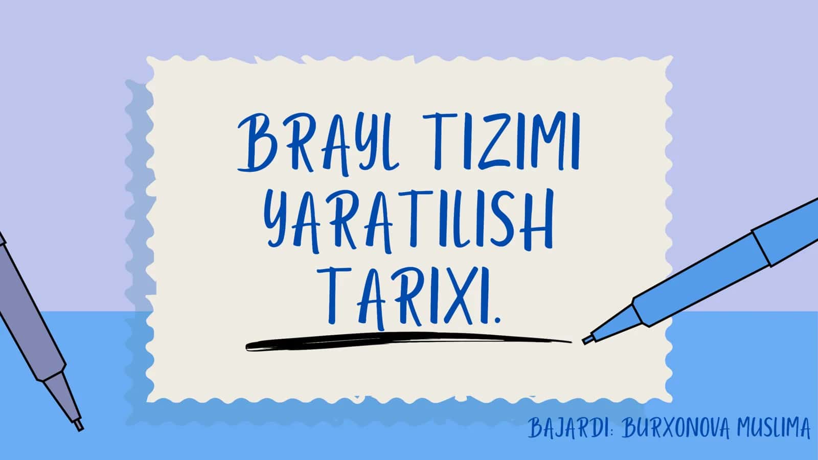 KNB(ko'rishida nuqsoni bo'lgan) bolalar ta'limi. Brail alifbosi haqida qisqacha prezintatsiya. 1
