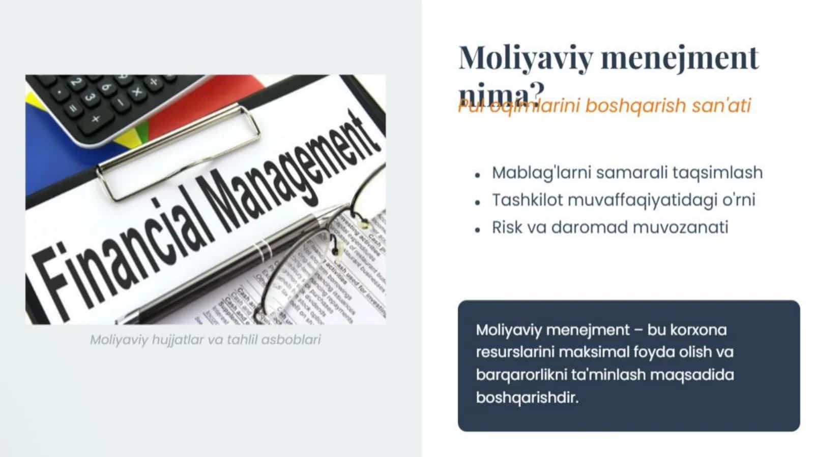 Moliyaviy menejment mazmuni va mohiyati 1