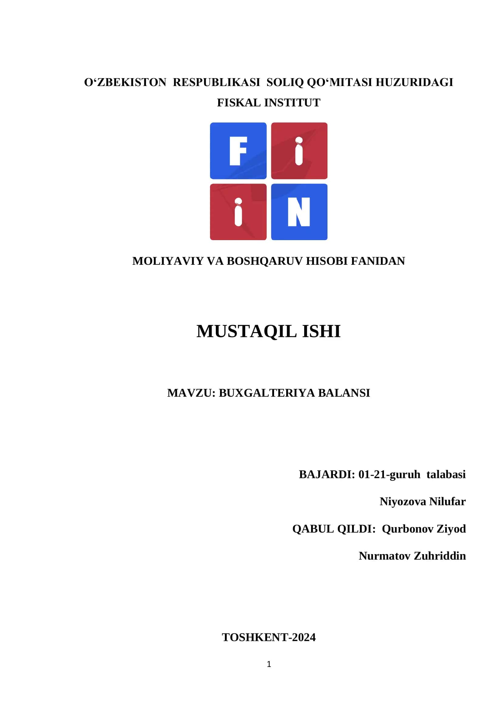Buxgalteriya balansi 1