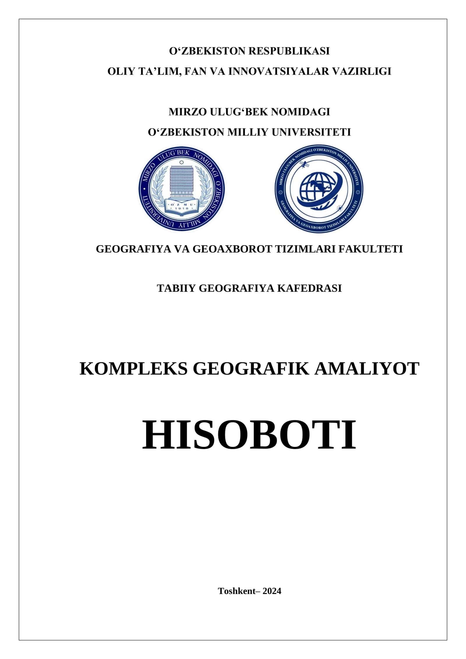 KOMPLEKS GEOGRAFIK AMALIYOT 1