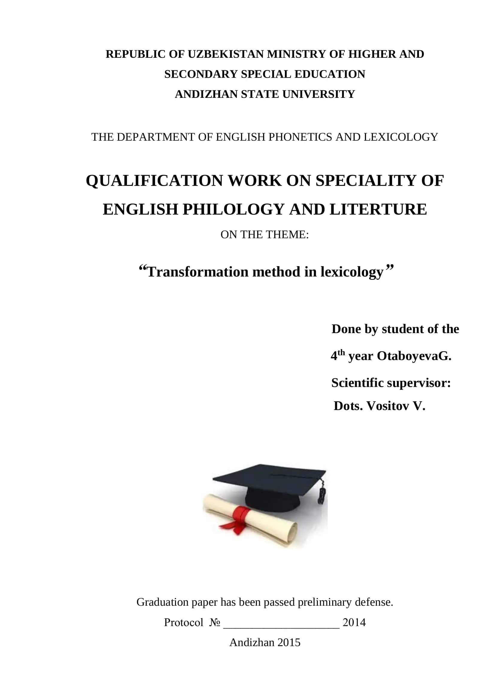 Transformation method in lexicology 1