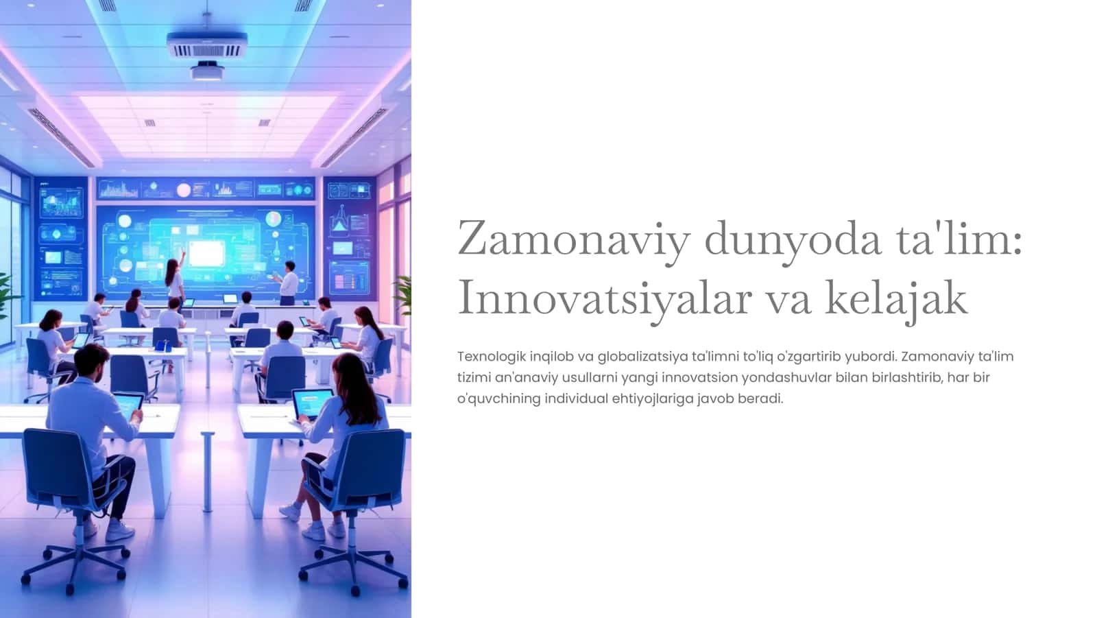 Zamonaviy dunyoda ta'lim Innovatsiyalar va kelajak 1