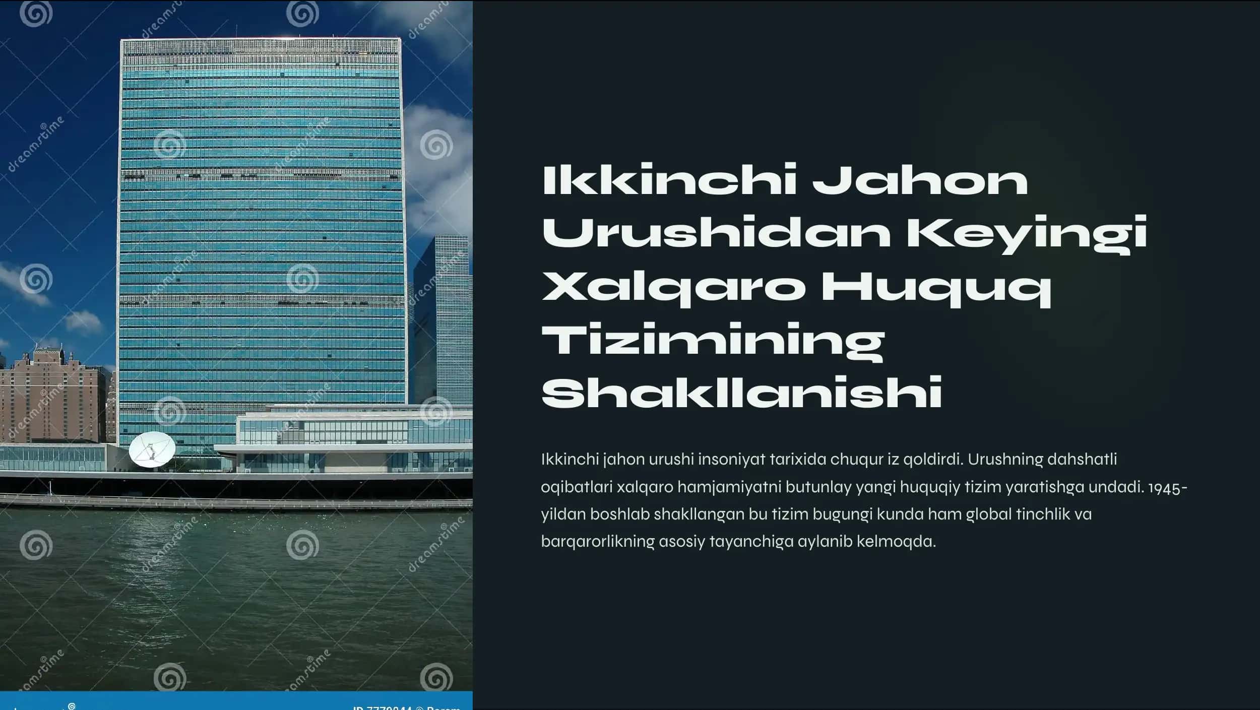 Ikkinchi Jahon Urushidan Keyingi Xalqaro Huquq Tizimining Shakllanishi 1